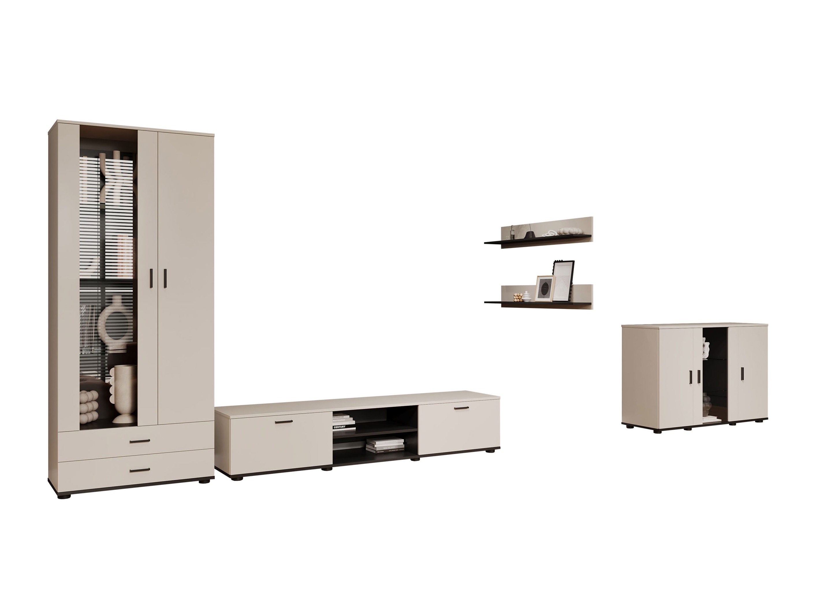 Komplet za dnevno sobo Tornola 116 (Kašmir + Črna)