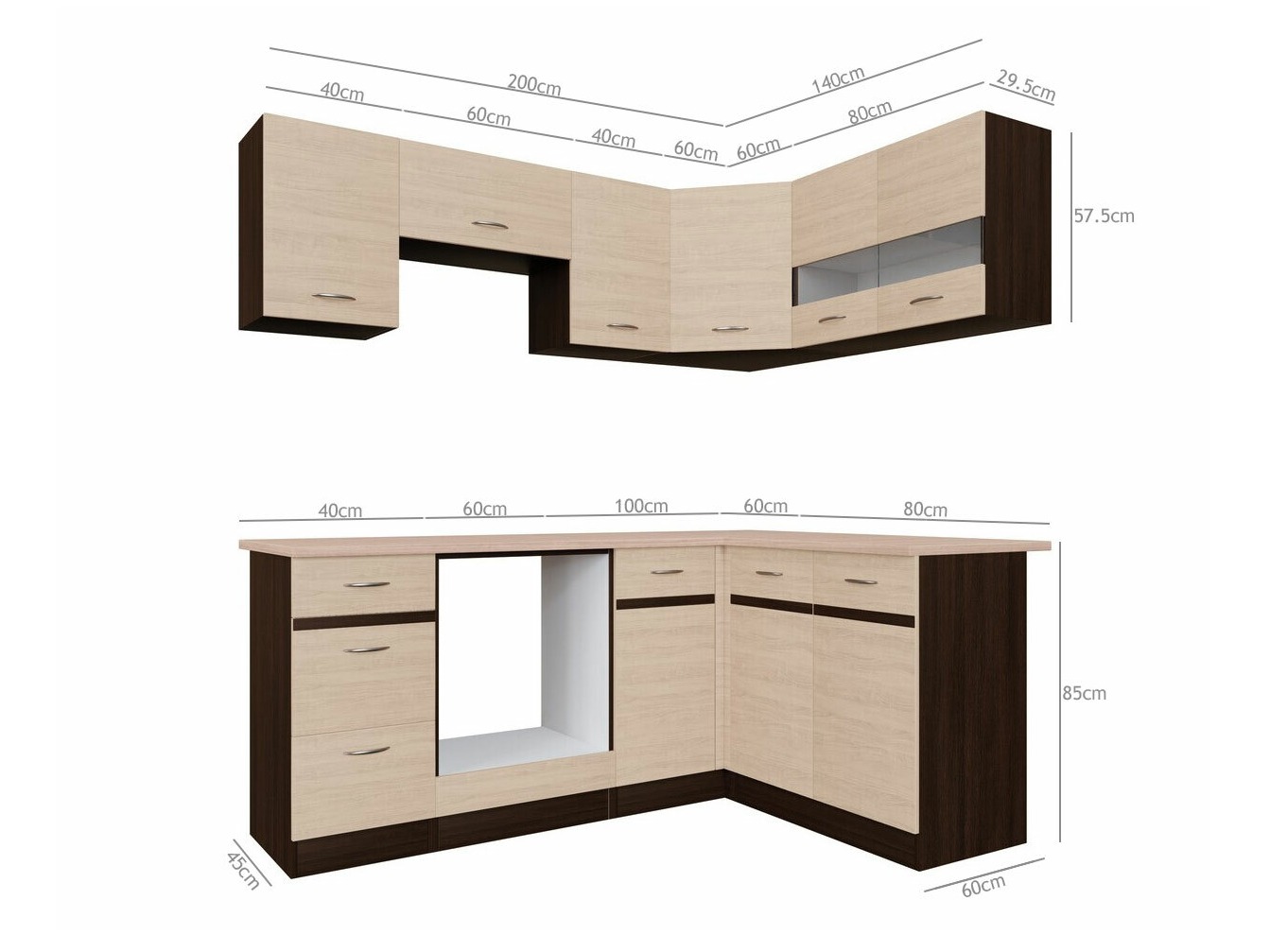 Modularni kuhinjski komplet Eli Light 115