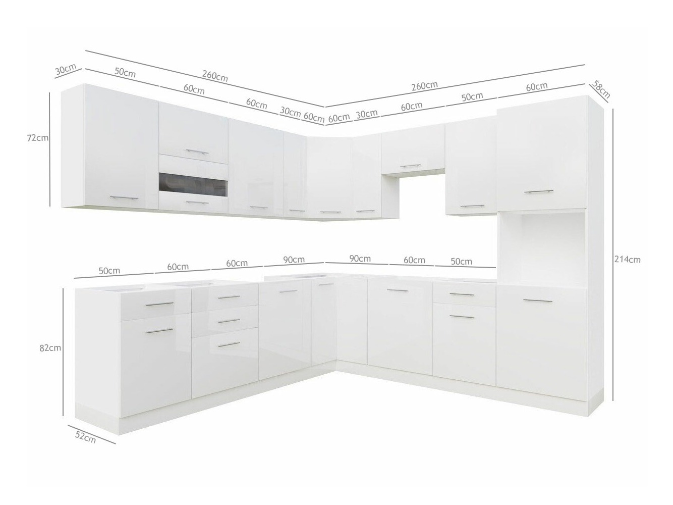 Modularni kuhinjski komplet Tiffa White 150