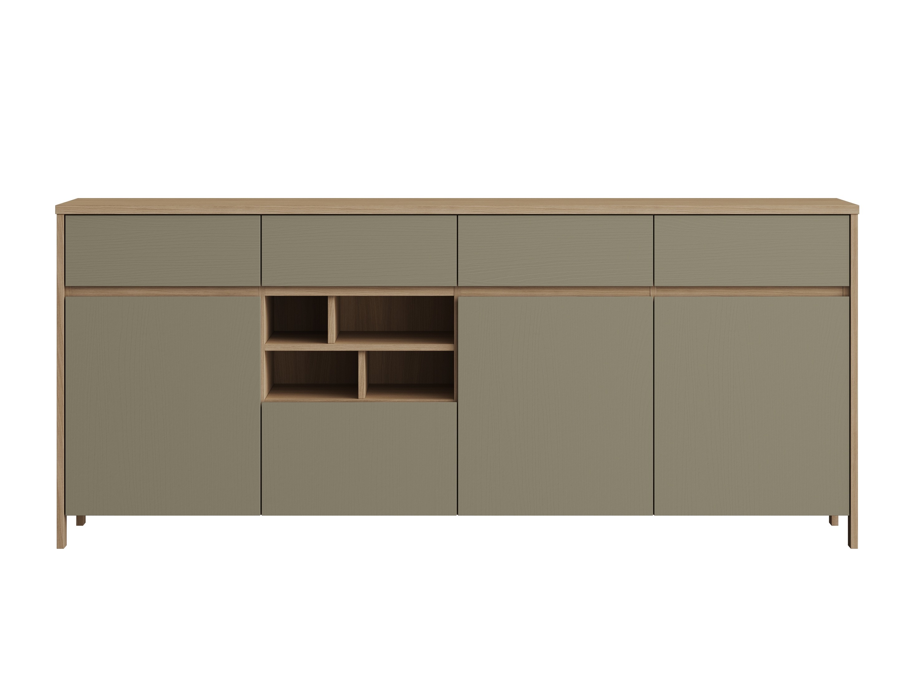 Komoda Fermaru 105 (Prašno zelena + Hrast)