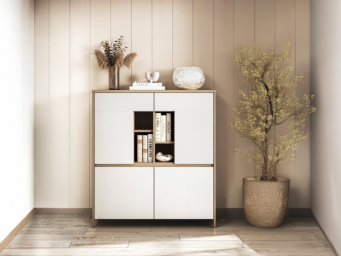 Omarica Fermaru 106 (Bela + Hrast)