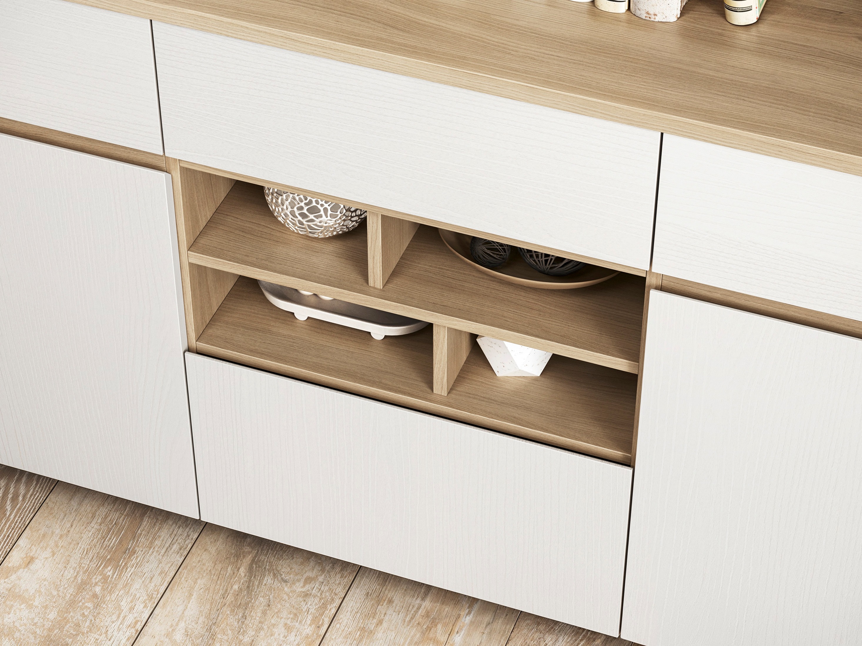 Regal Fermaru 100 (Bela + Hrast)