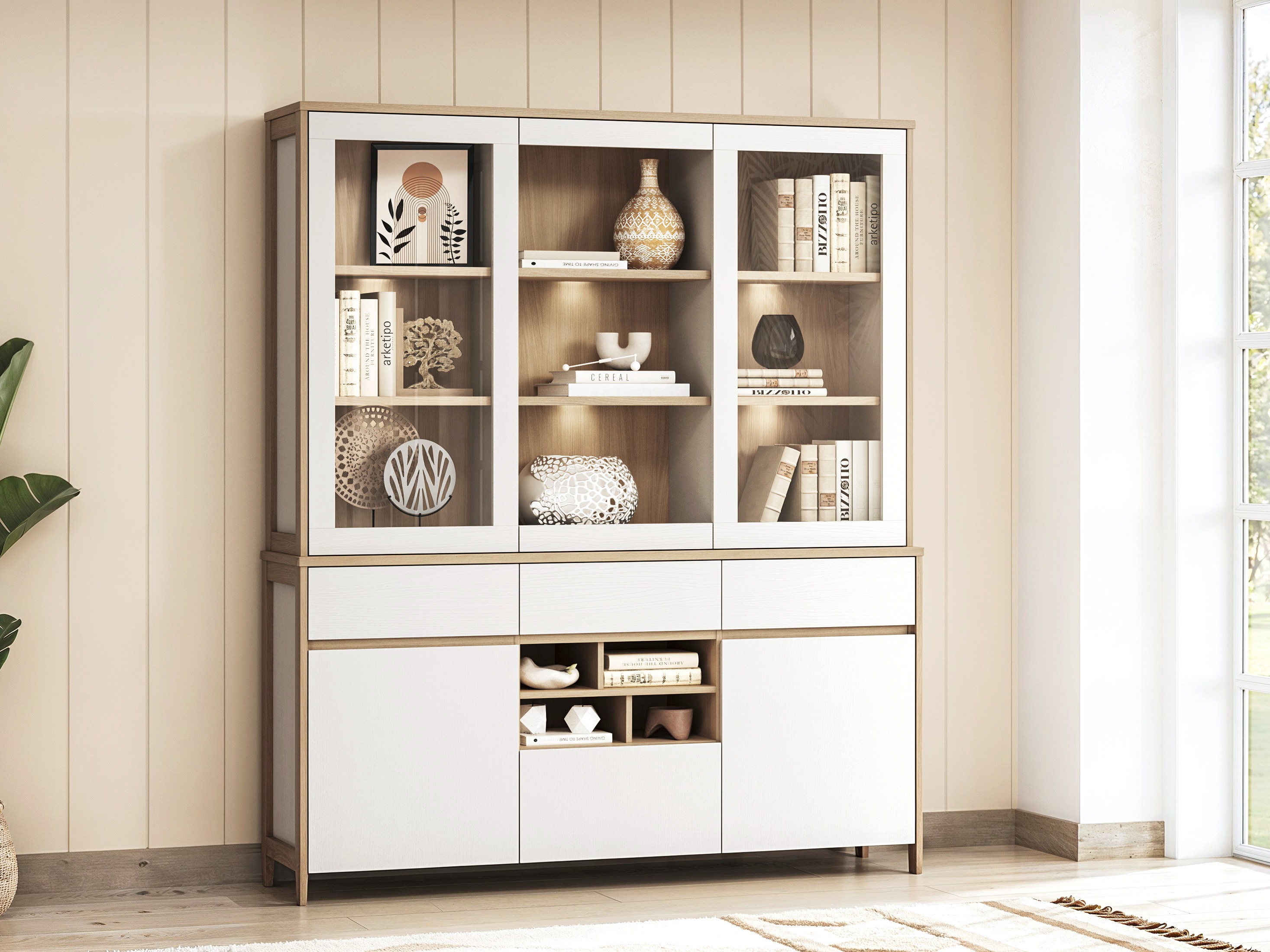 Regal Fermaru 100 (Bela + Hrast)