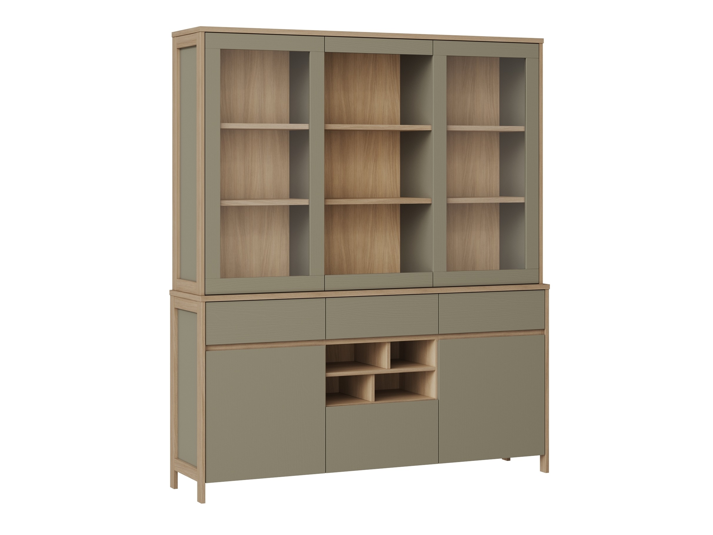 Regal Fermaru 100 (Prašno zelena + Hrast)