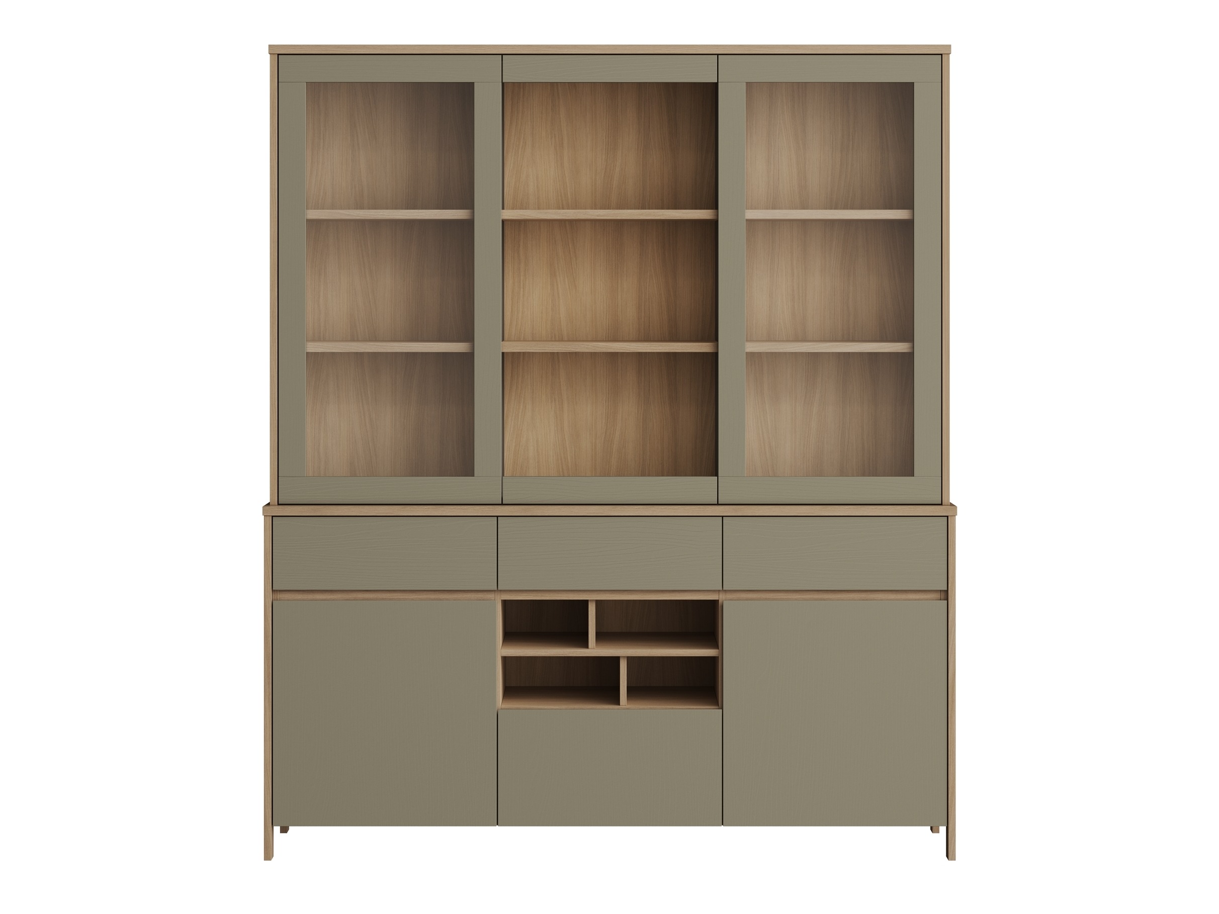 Regal Fermaru 100 (Prašno zelena + Hrast)