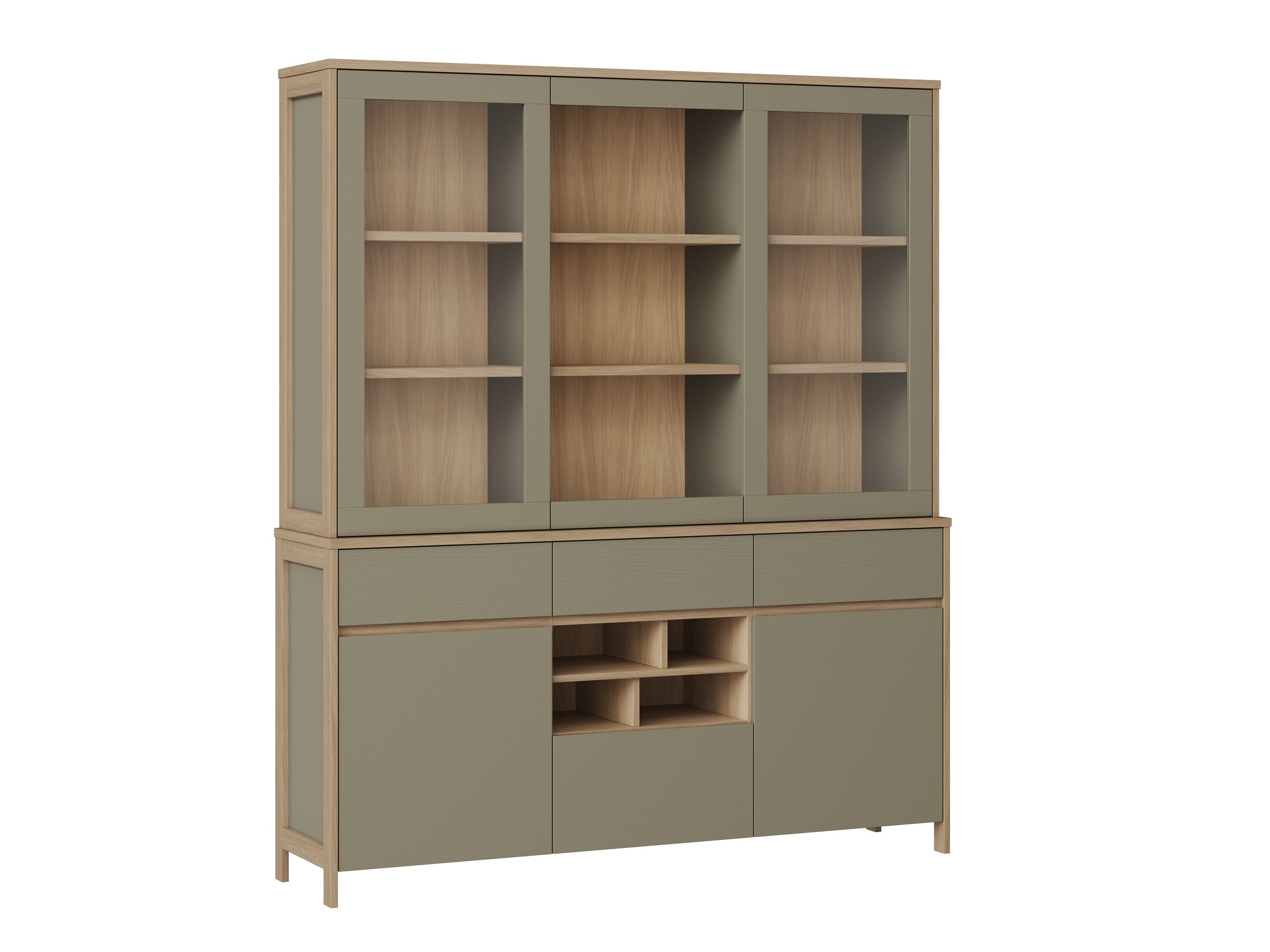 Regal Fermaru 100 (Prašno zelena + Hrast)