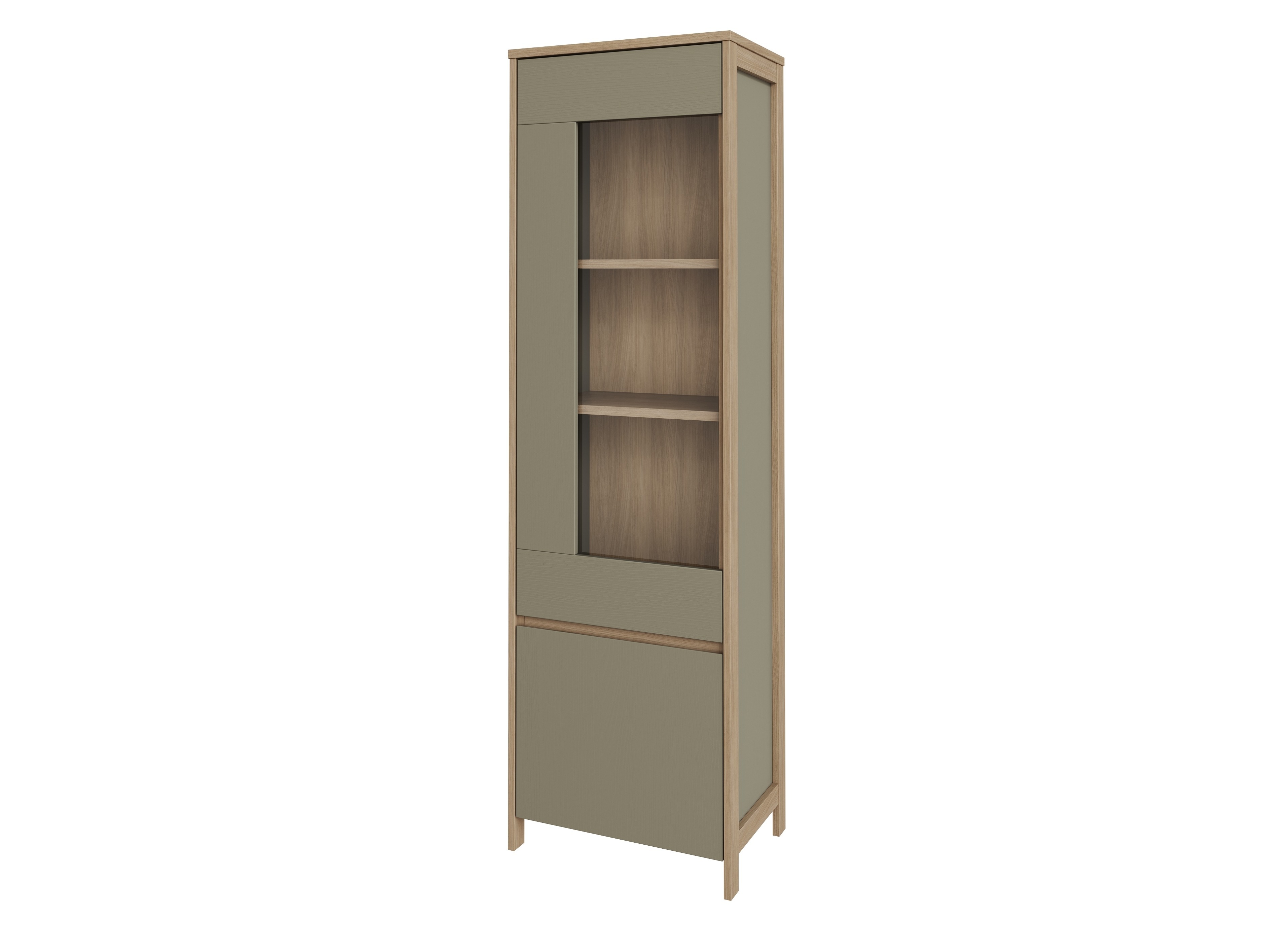 Regal Fermaru 101 (Prašno zelena + Hrast)