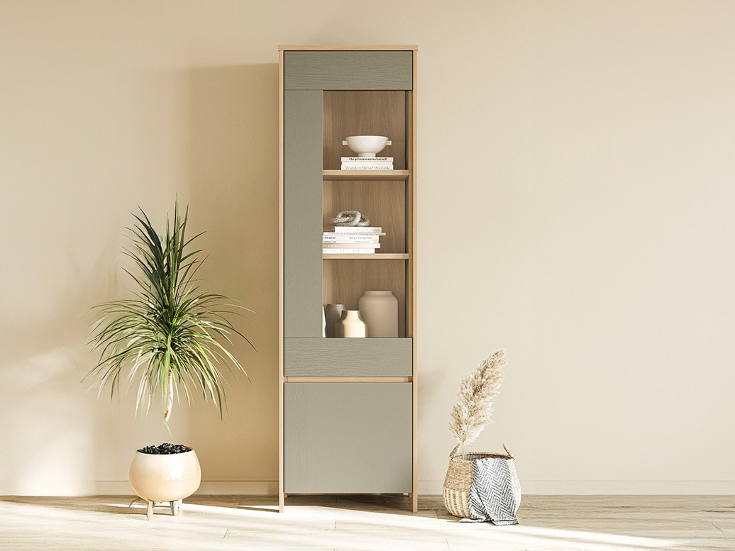 Regal Fermaru 101 (Prašno zelena + Hrast)