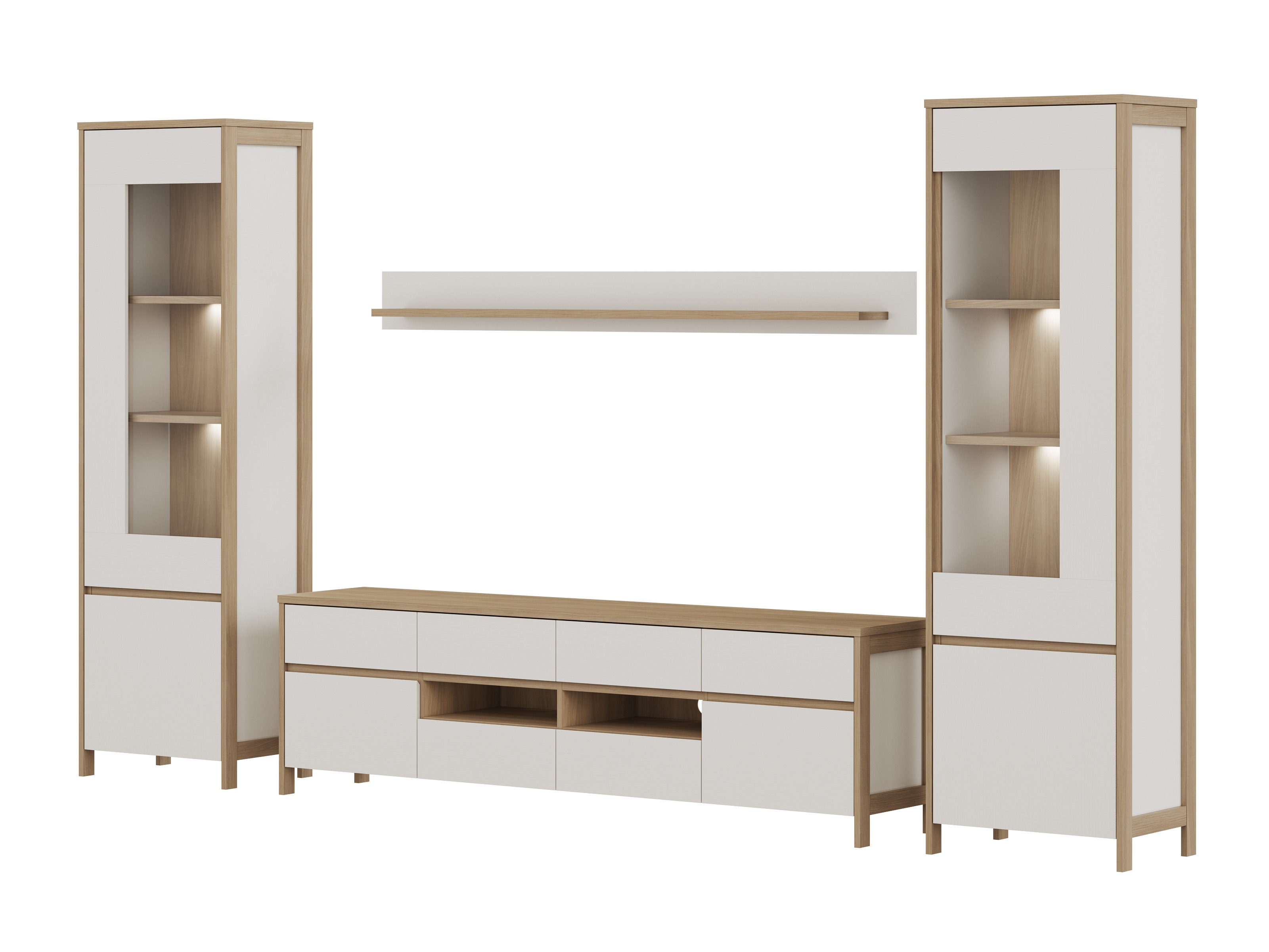 Dnevni prostor Fermaru 111 (Bela + Hrast)