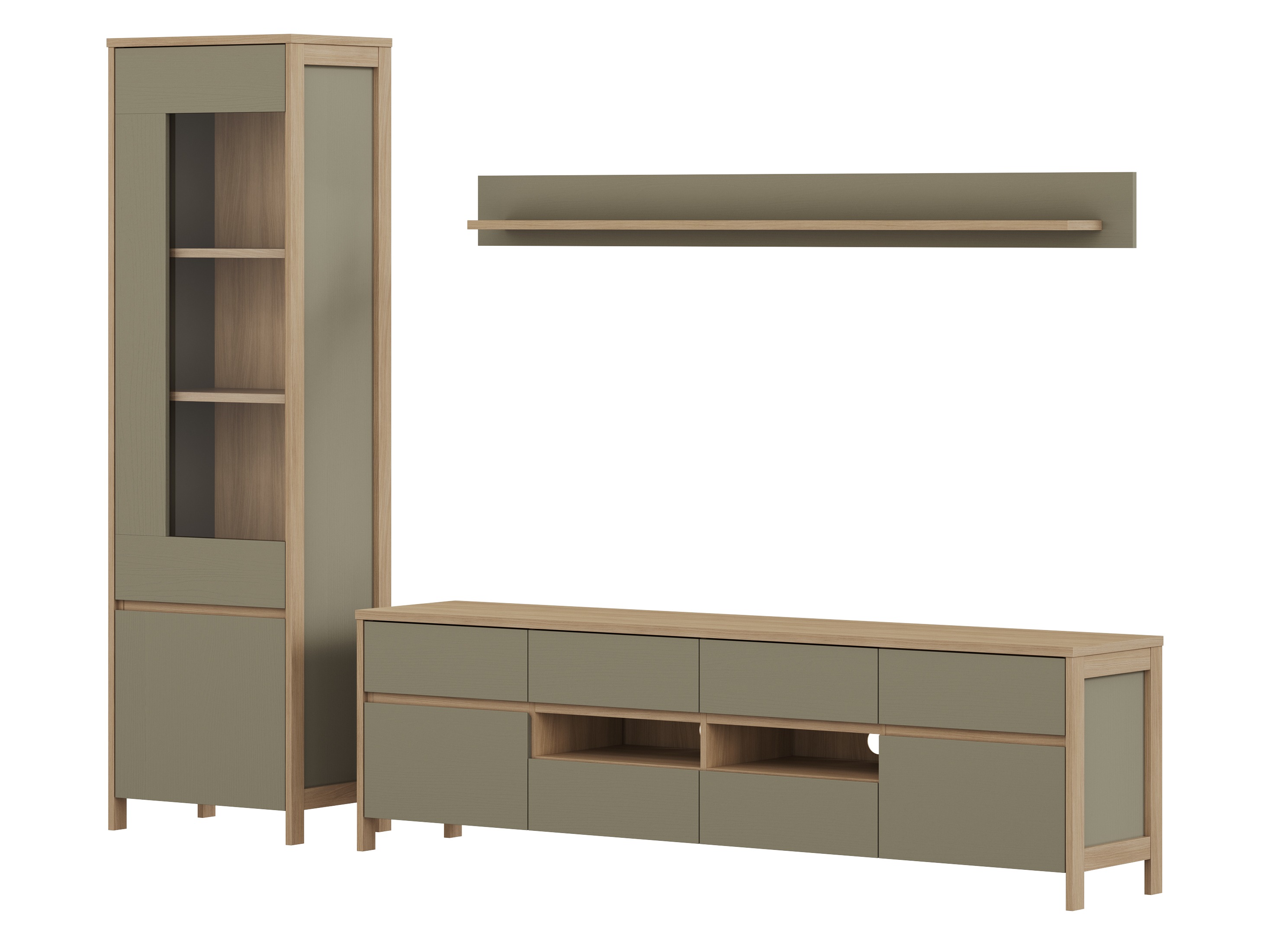 Dnevni prostor Fermaru 113 (Prašno zelena + Hrast)