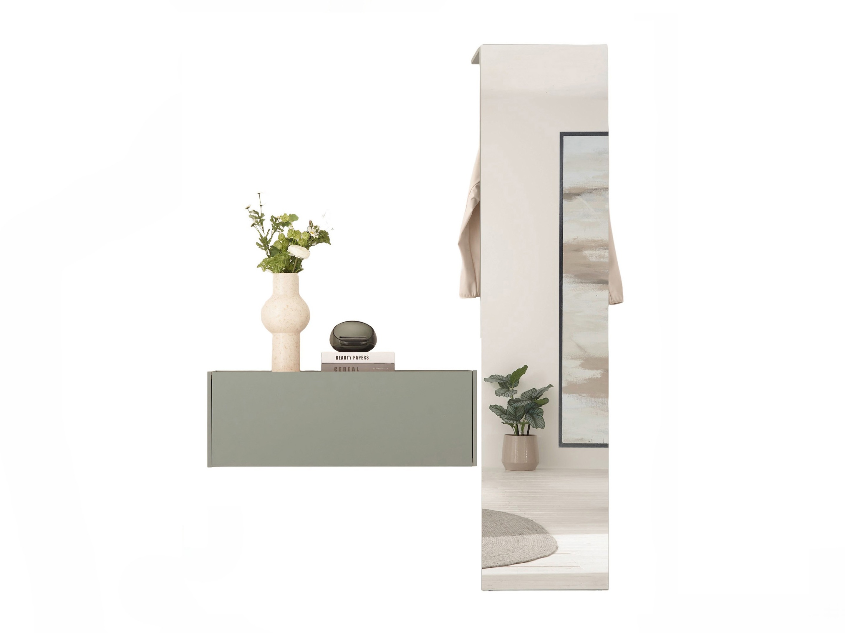 Komplet za predsobo Elbsori 166 (Zelena)