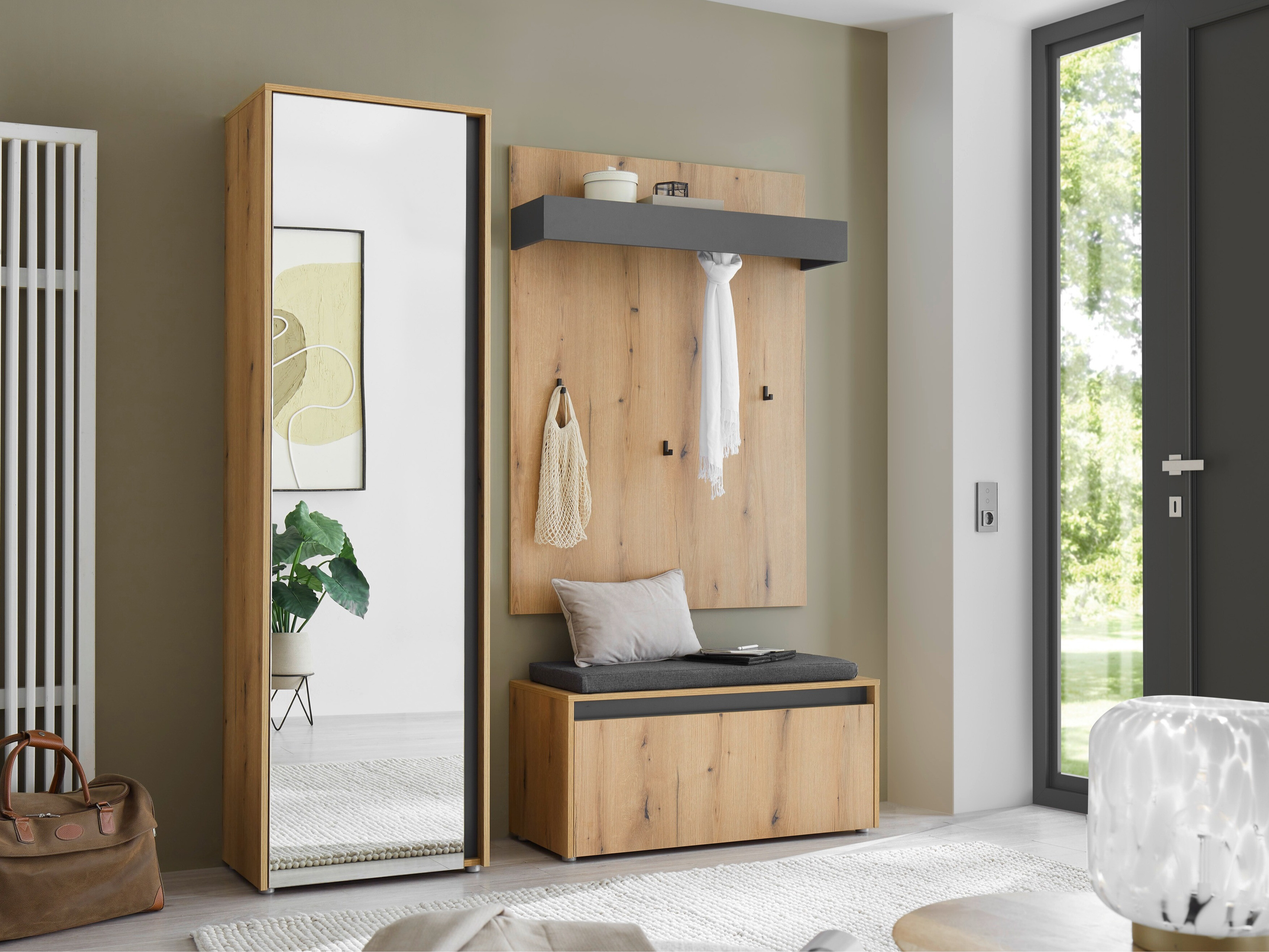 Komplet za predsobo Elbsori 167 (Hrast)