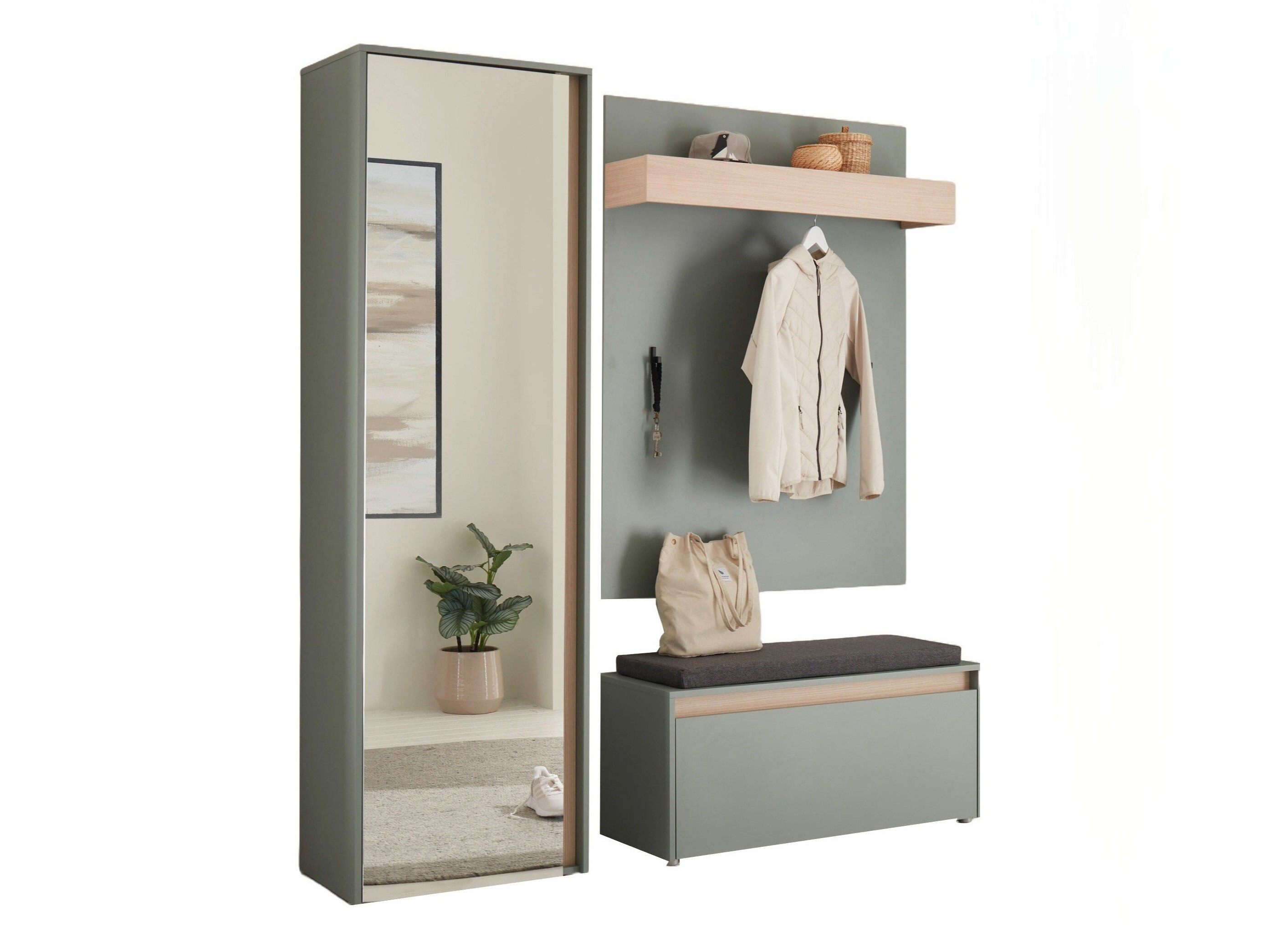 Komplet za predsobo Elbsori 167 (Zelena)