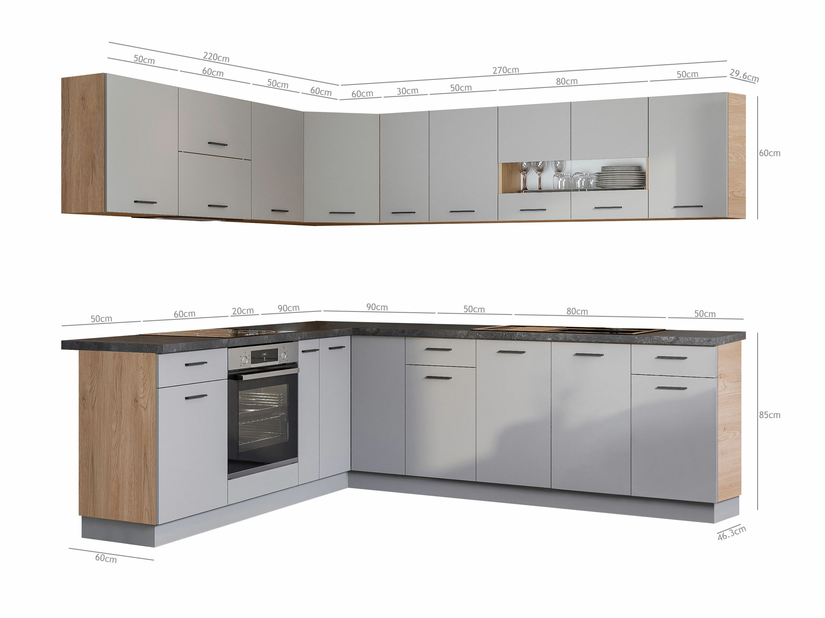 Modularni kuhinjski komplet Ati Grey 131