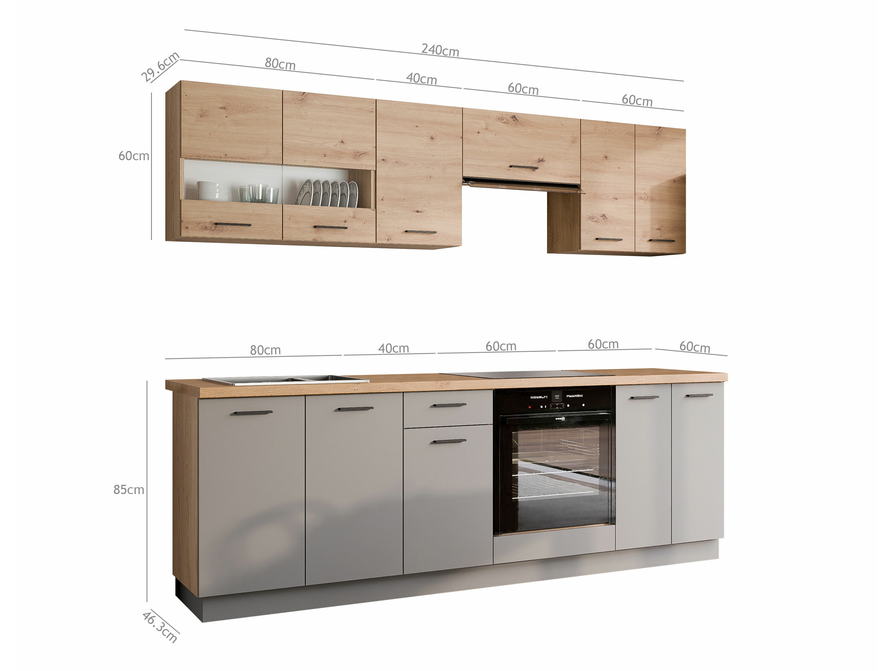 Modularni kuhinjski komplet Ati Grey Artisan 100