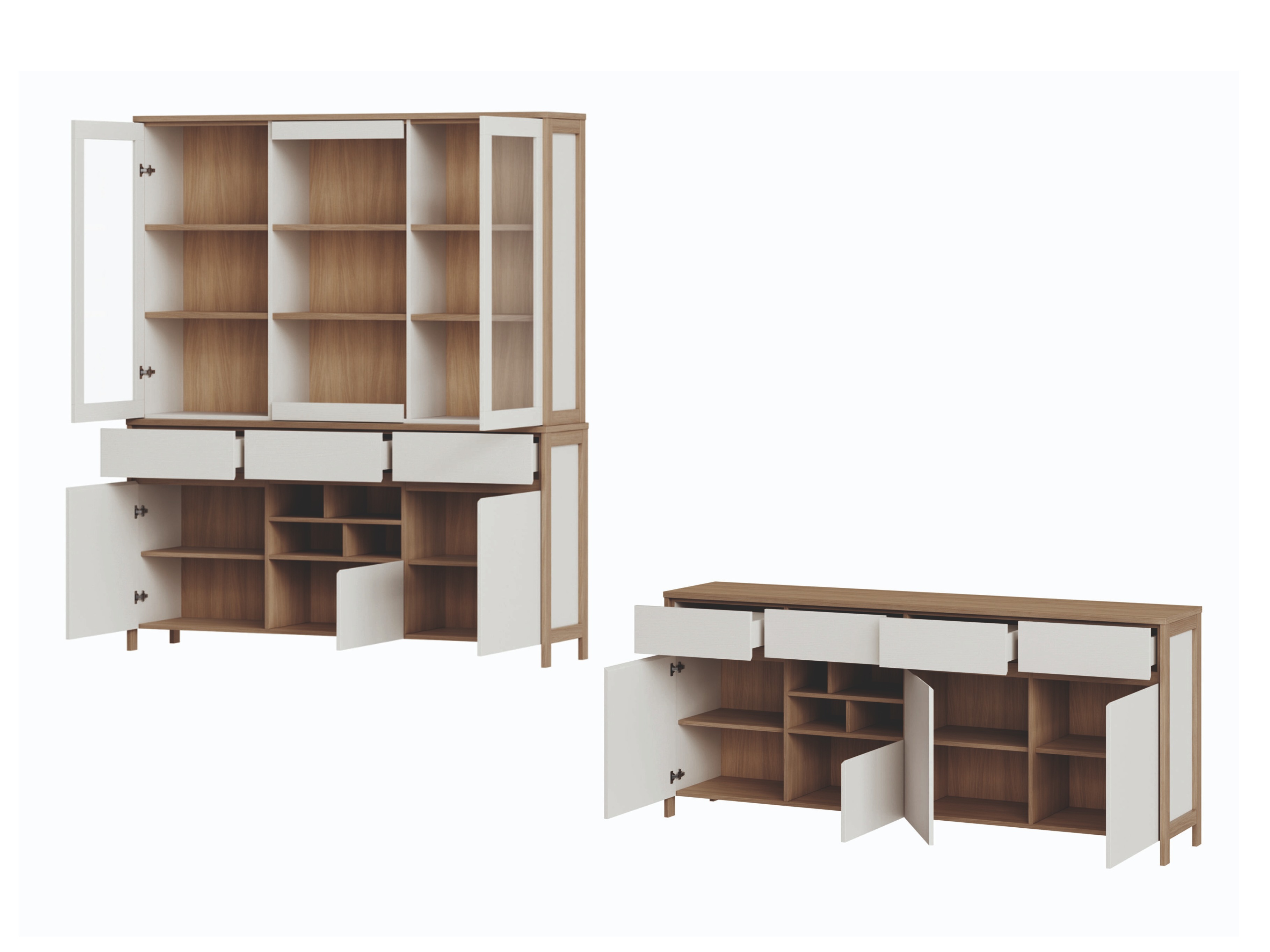 Pohištveni komplet Fermaru 114 (Bela + Hrast)