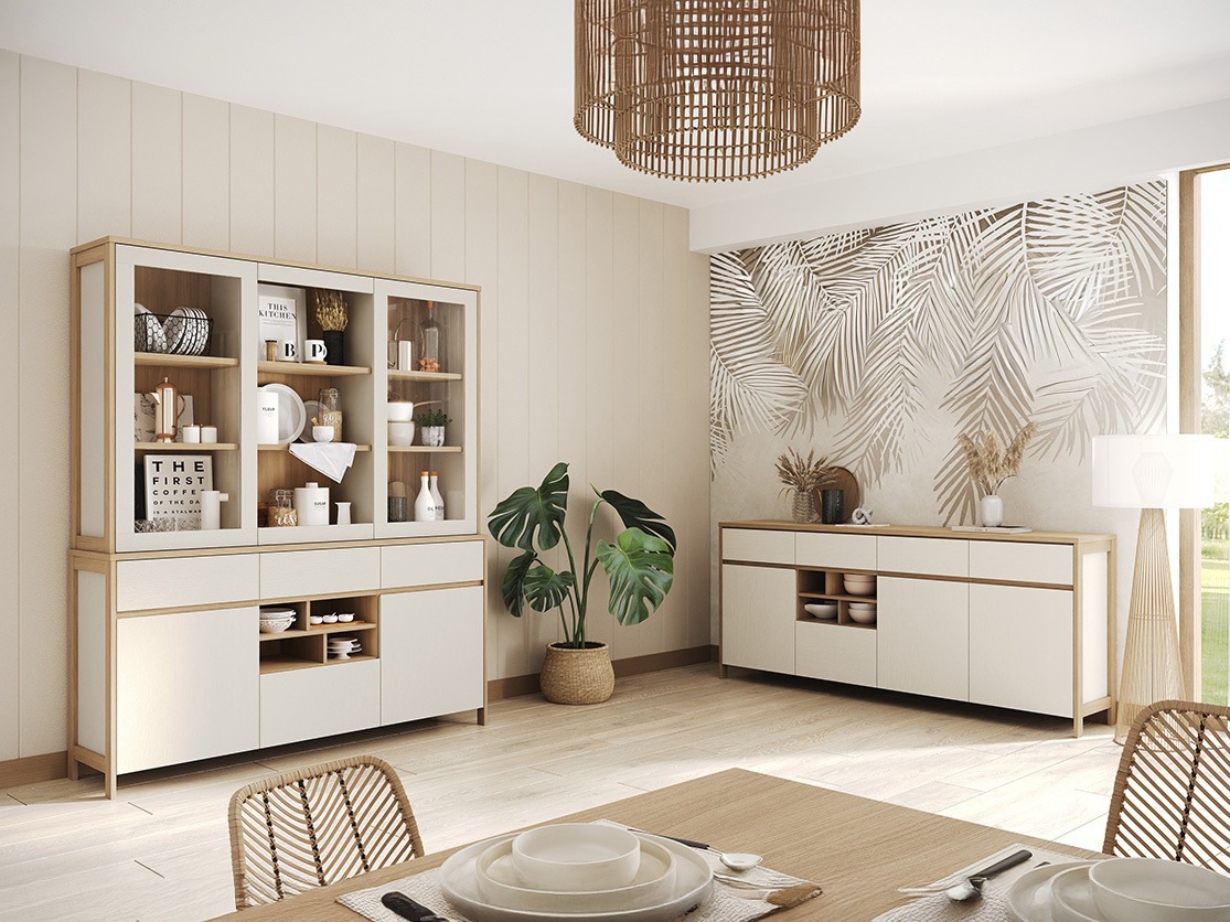 Pohištveni komplet Fermaru 114 (Bela + Hrast)