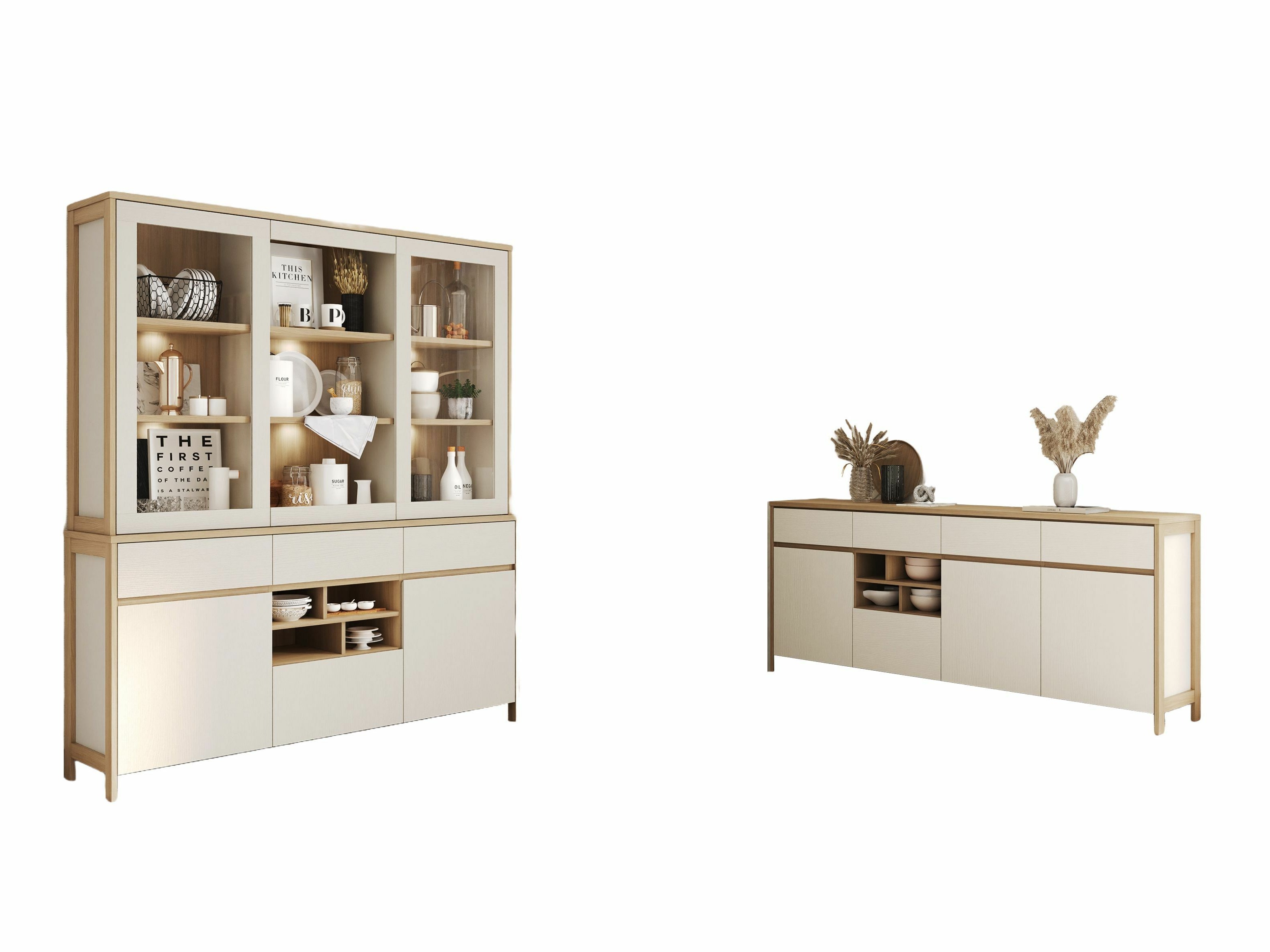 Pohištveni komplet Fermaru 114 (Bela + Hrast)