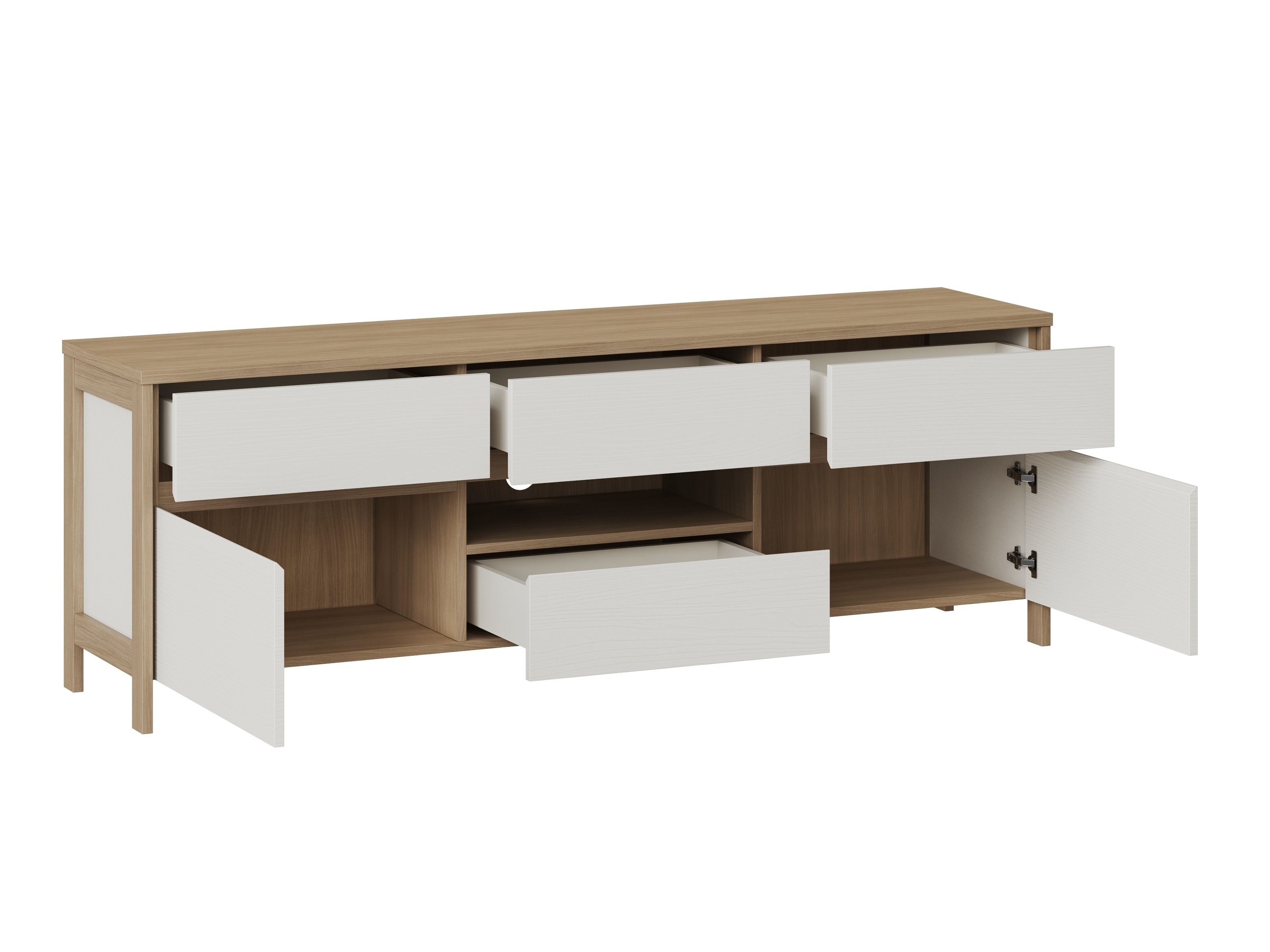 Komplet za dnevno sobo Fermaru 110 (Bela + Hrast)