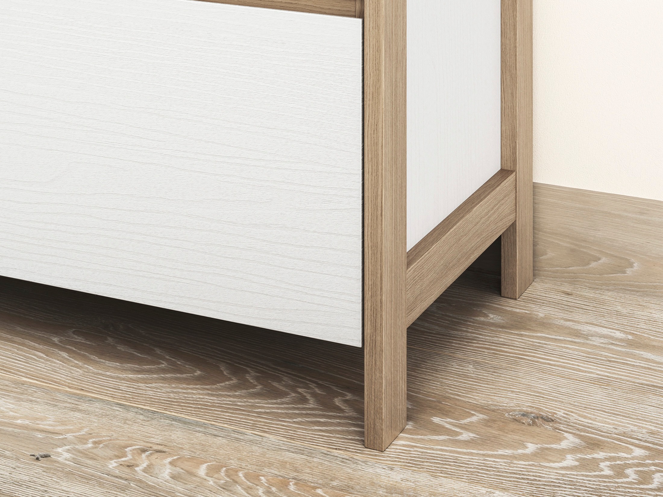 Komplet za dnevno sobo Fermaru 110 (Bela + Hrast)