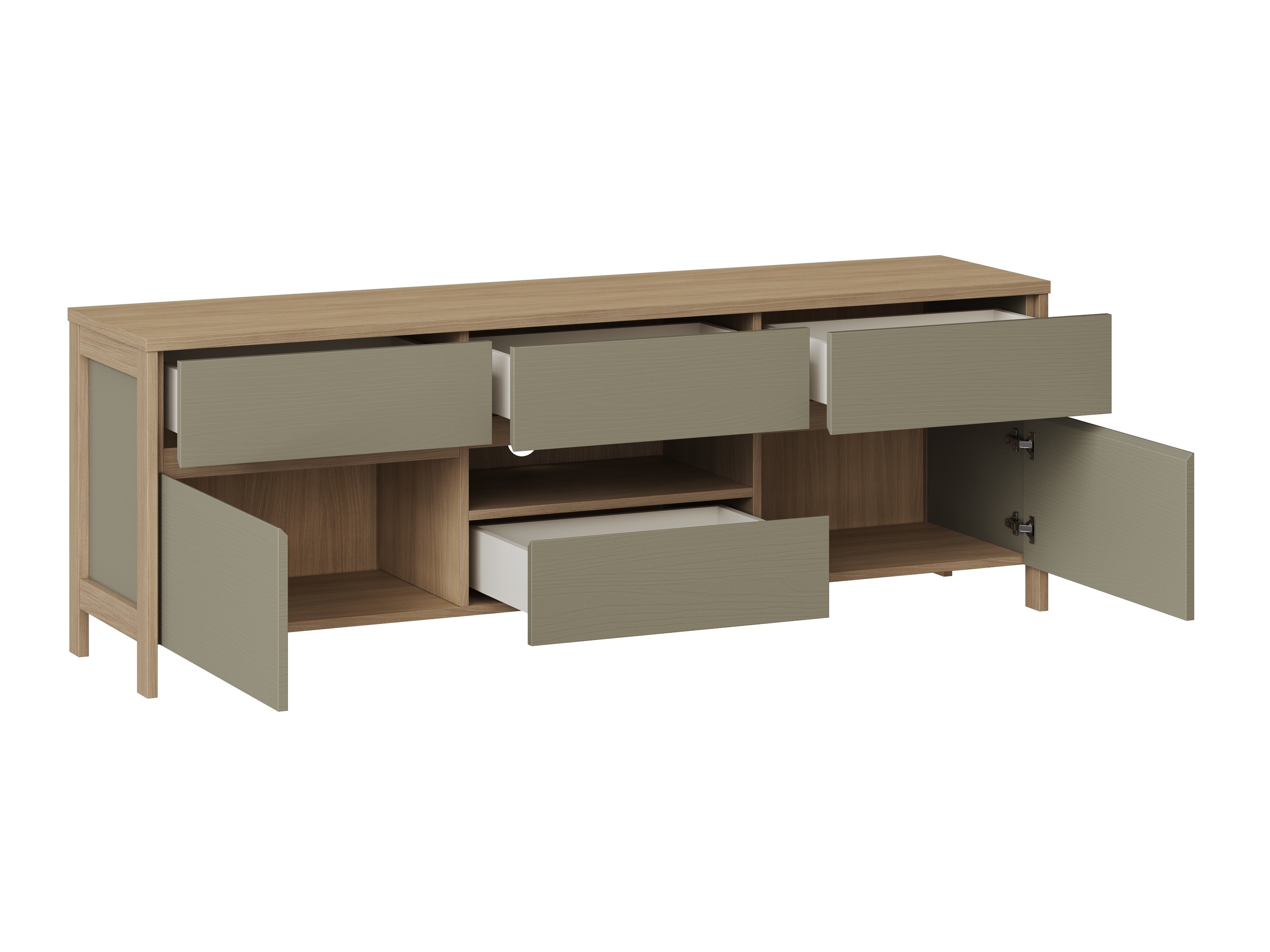 Komplet za dnevno sobo Fermaru 110 (Prašno zelena + Hrast)