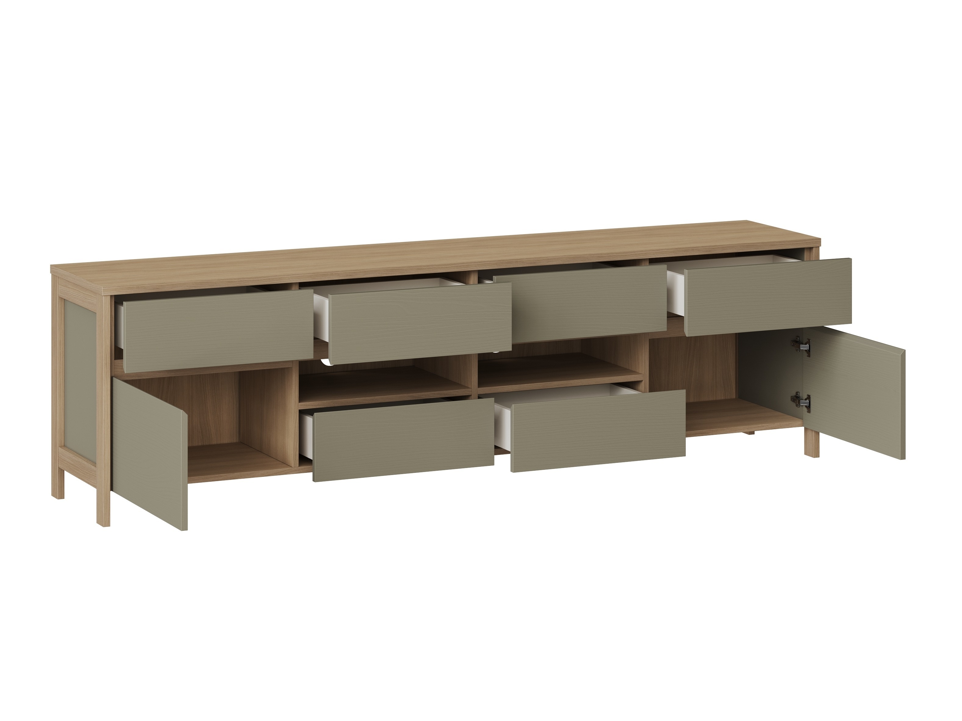 Komplet za dnevno sobo Fermaru 111 (Prašno zelena + Hrast)