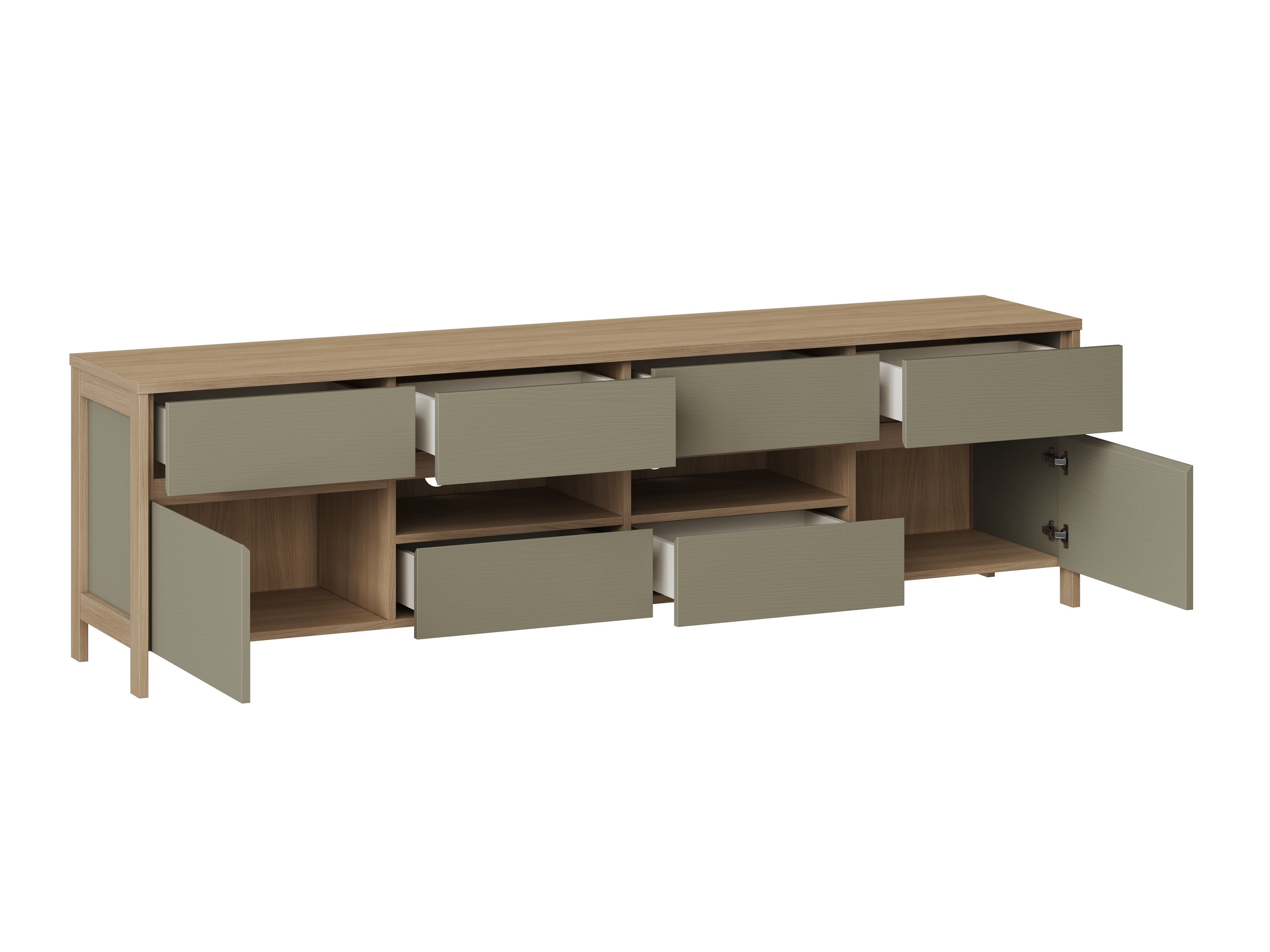 Komplet za dnevno sobo Fermaru 112 (Prašno zelena + Hrast)