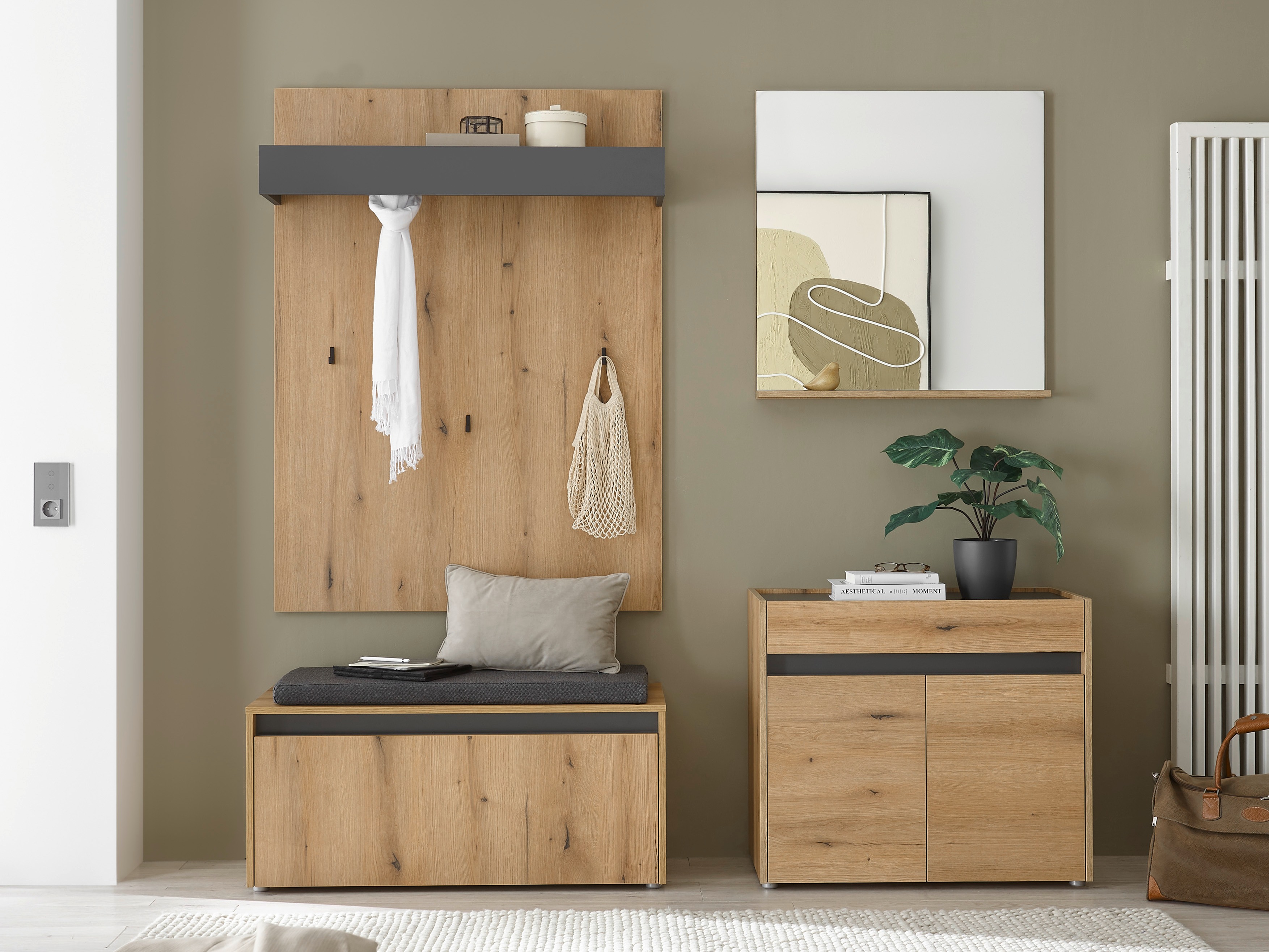 Komplet za predsobo Elbsori 168 (Hrast)