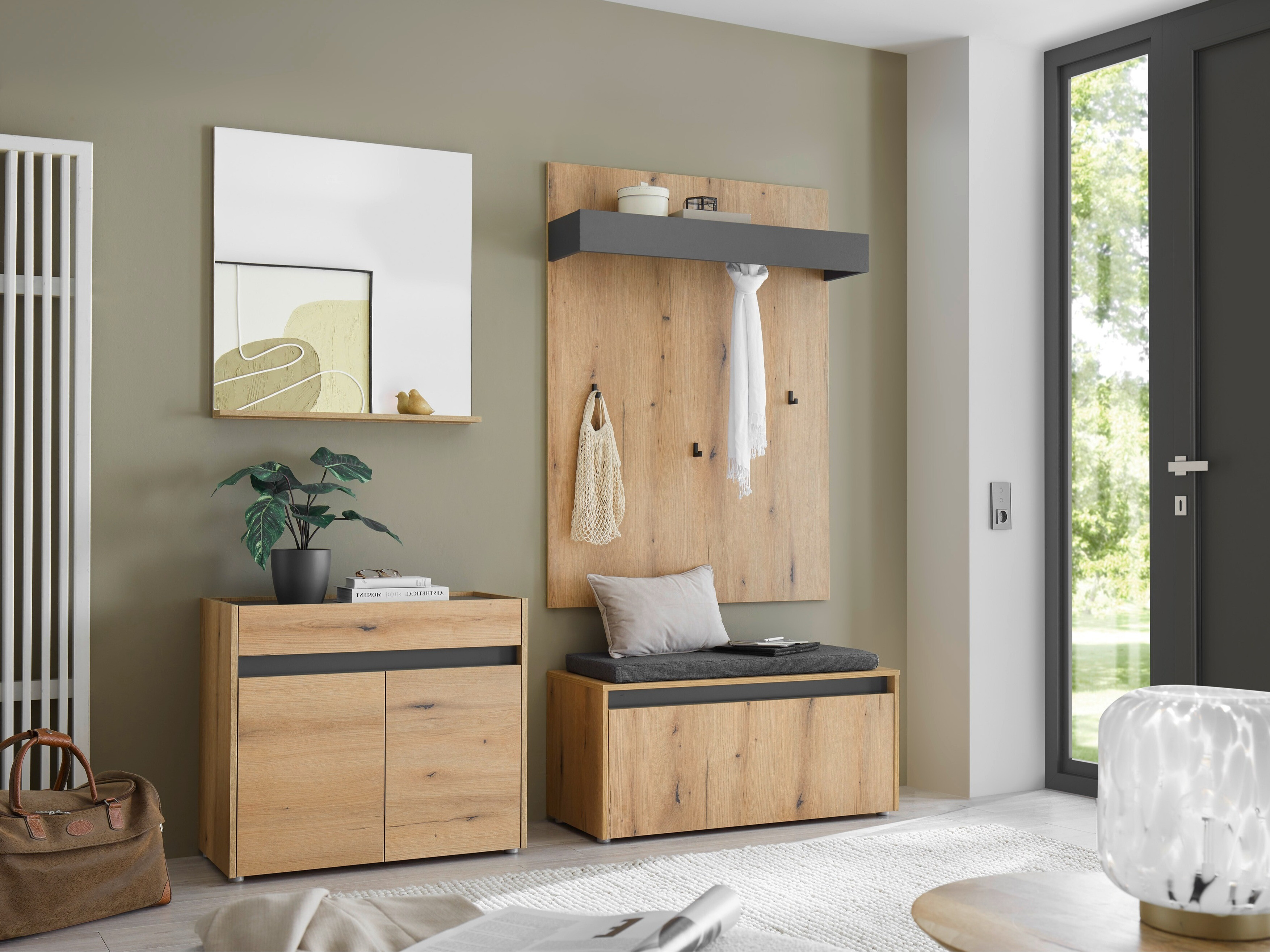 Komplet za predsobo Elbsori 168 (Hrast)