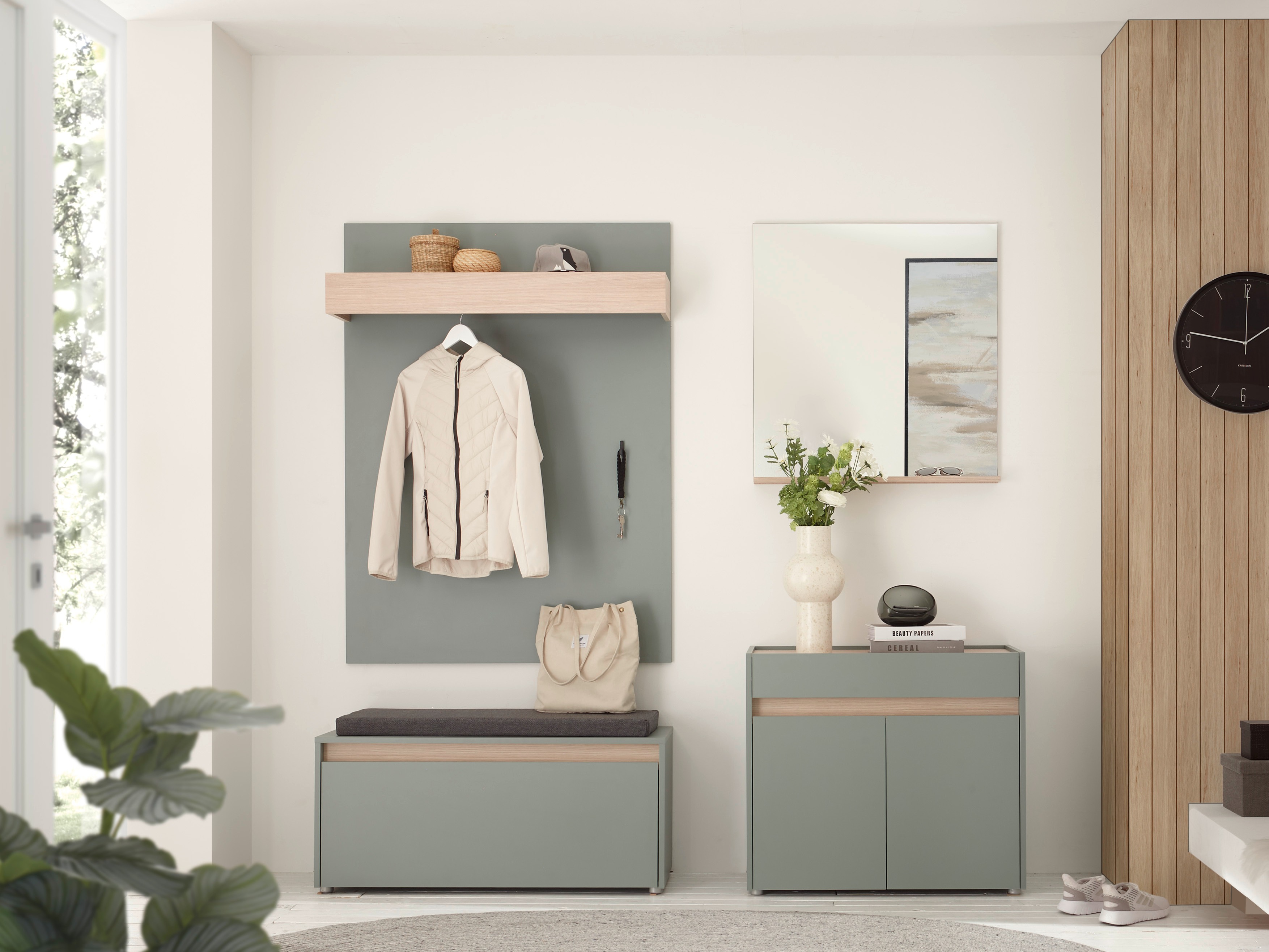 Komplet za predsobo Elbsori 168 (Zelena)