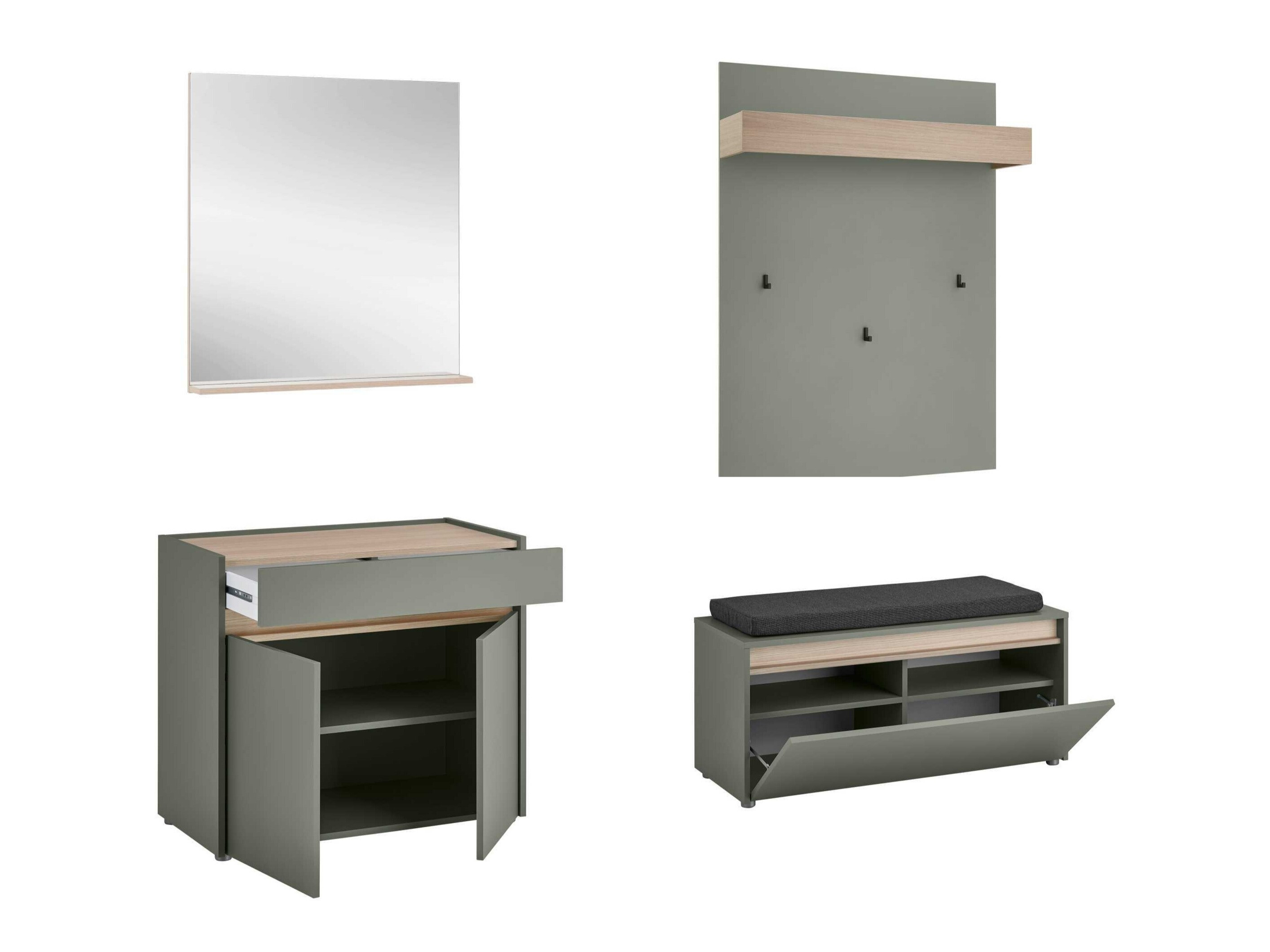 Komplet za predsobo Elbsori 168 (Zelena)