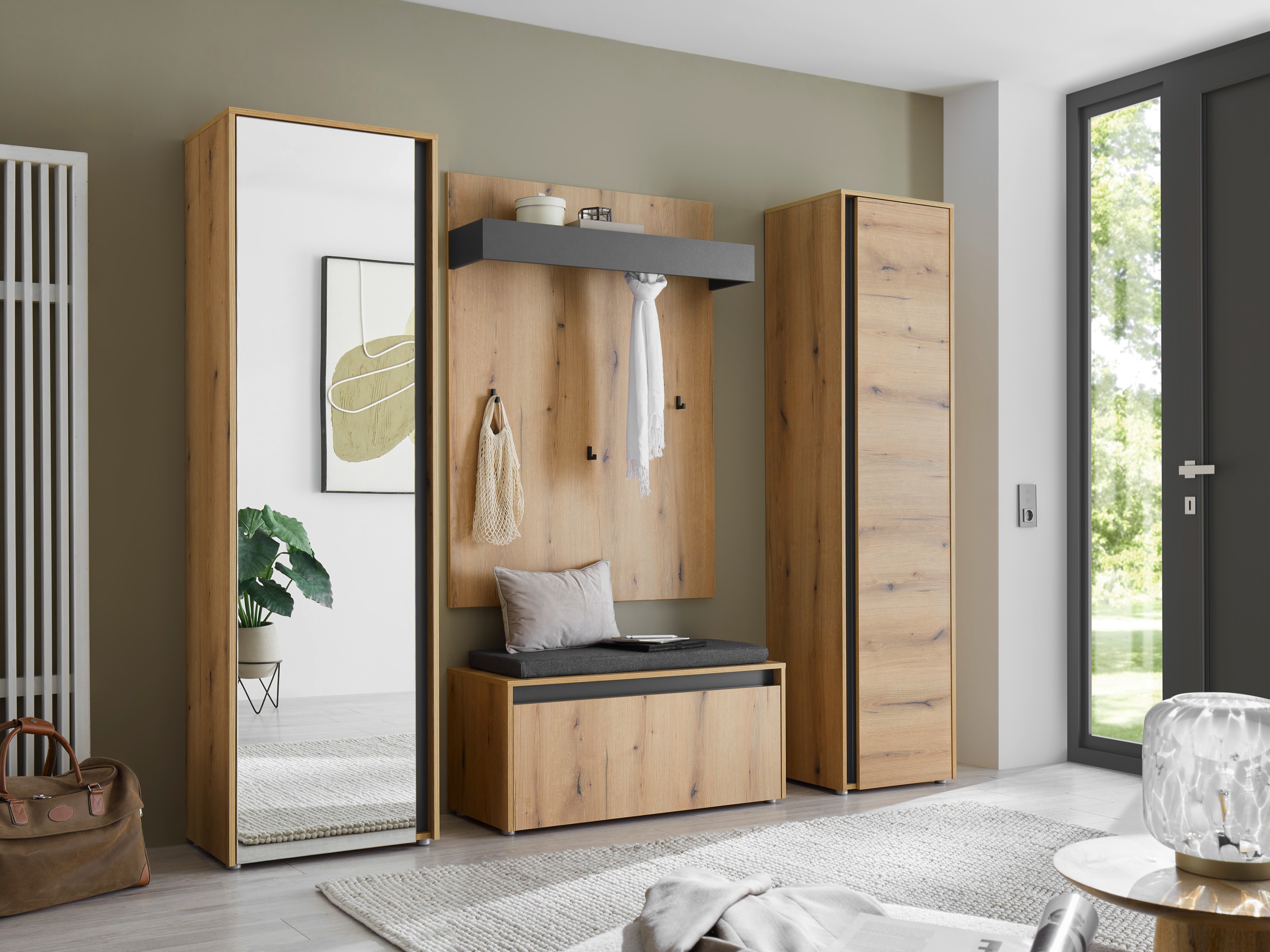 Komplet za predsobo Elbsori 169 (Hrast)