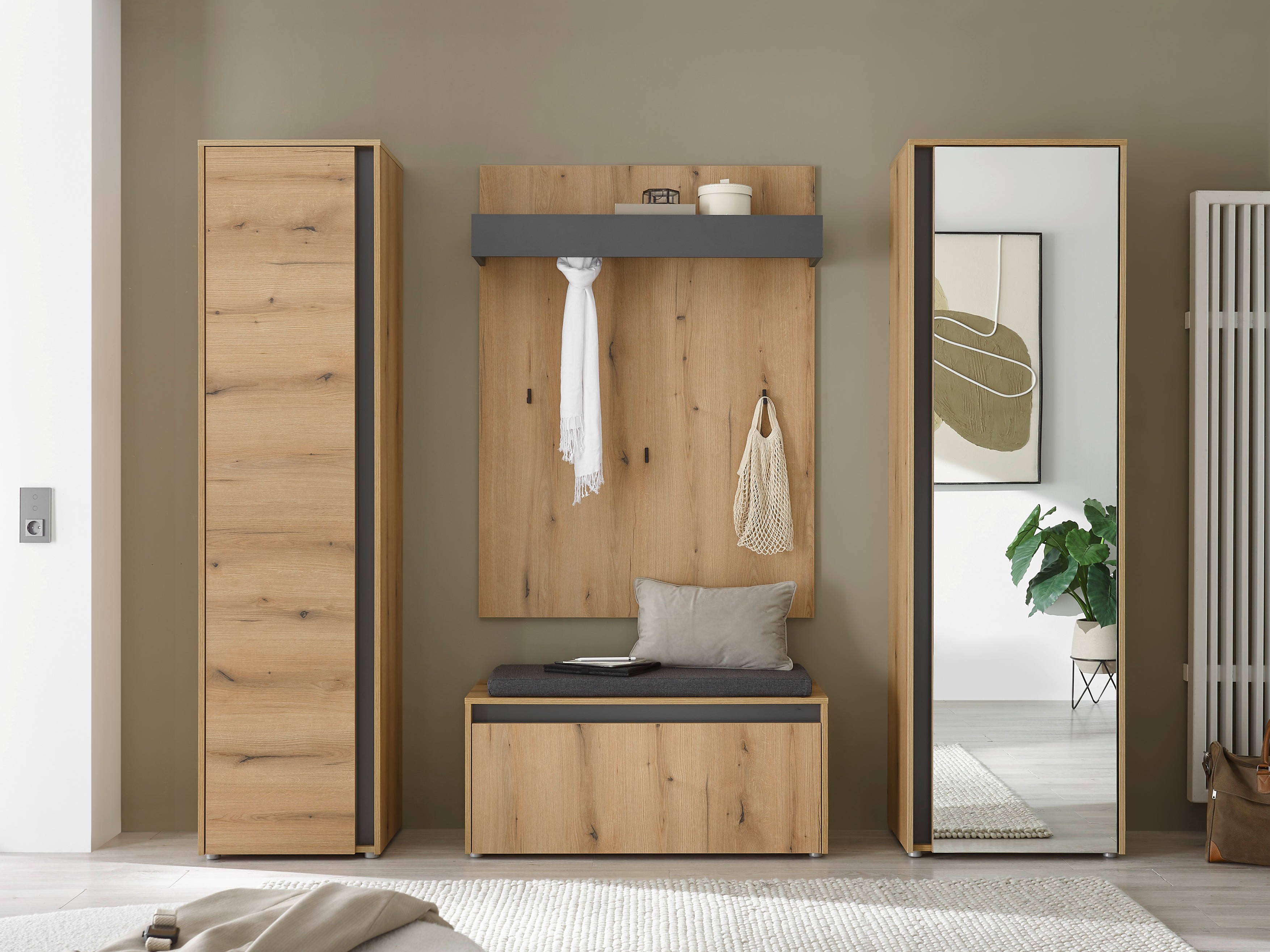 Komplet za predsobo Elbsori 169 (Hrast)