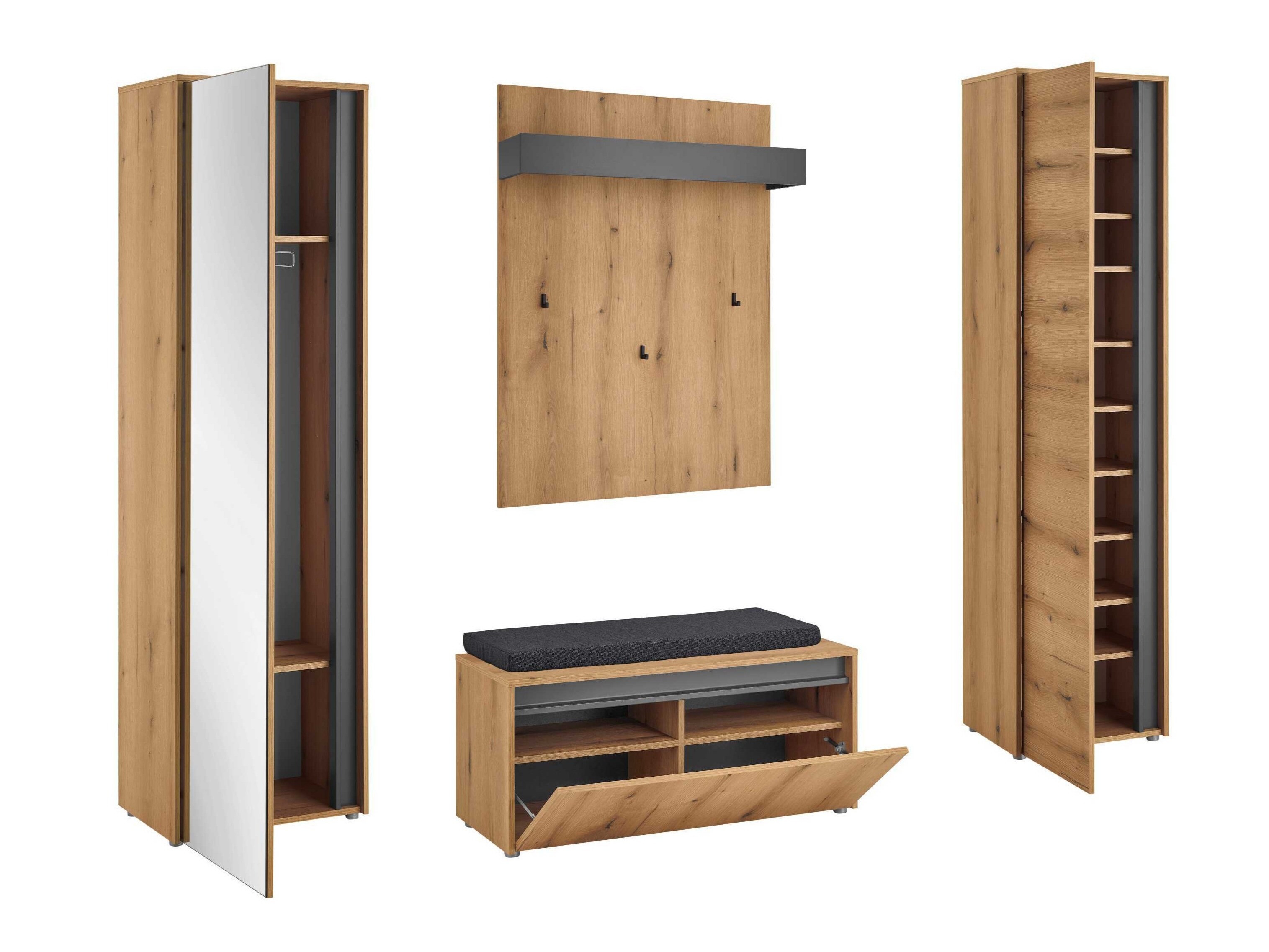 Komplet za predsobo Elbsori 169 (Hrast)