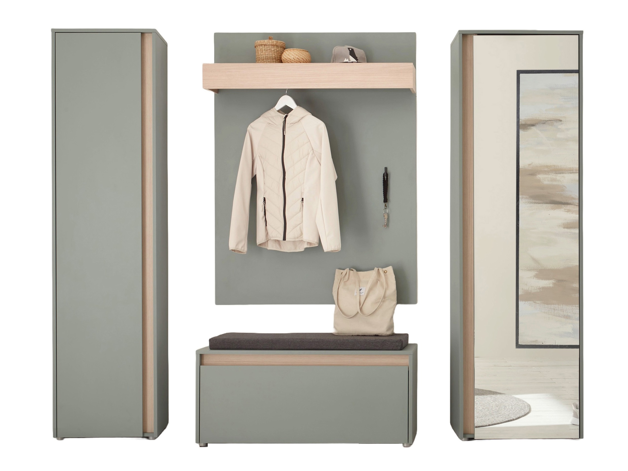 Komplet za predsobo Elbsori 169 (Zelena)