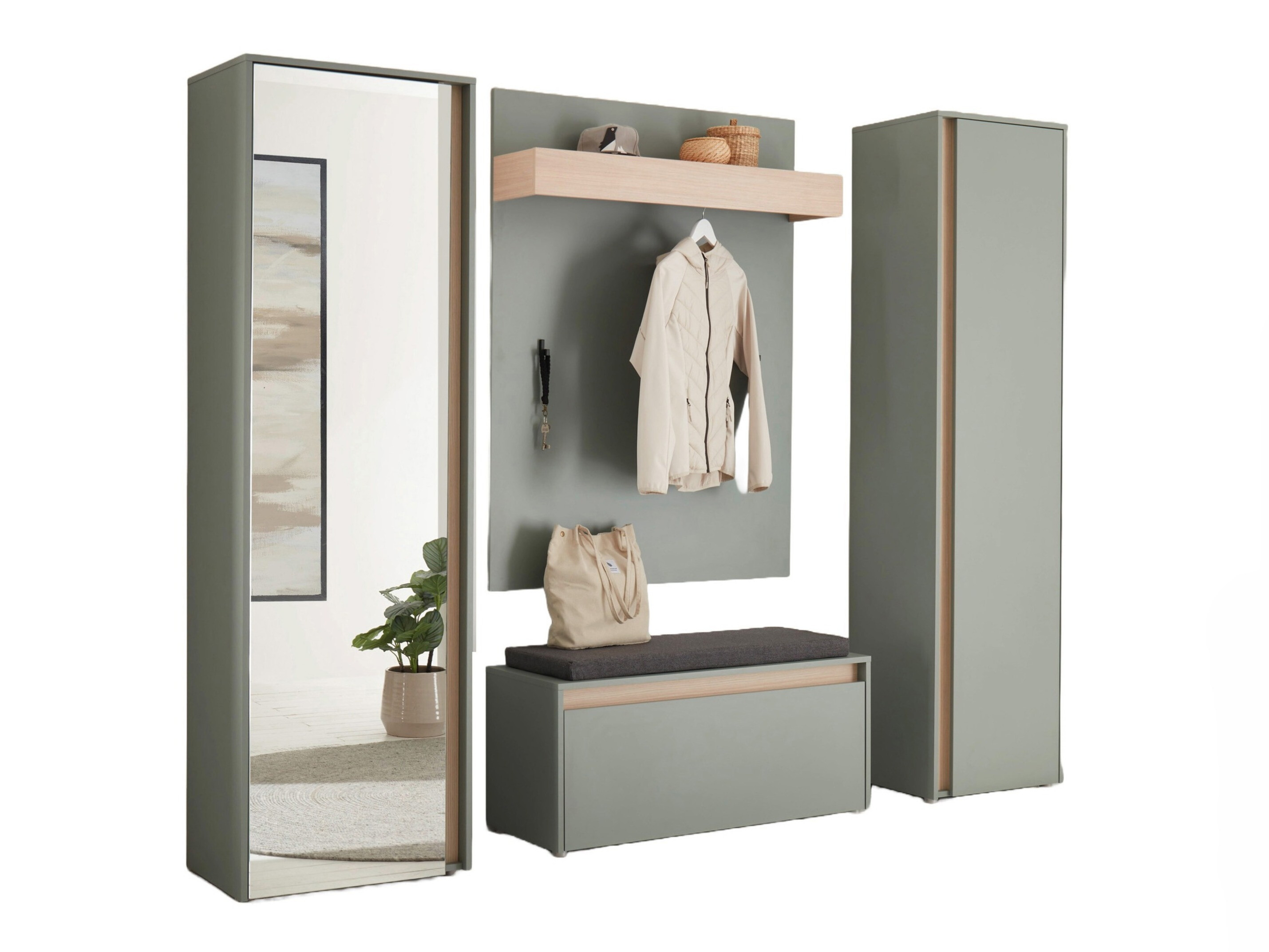 Komplet za predsobo Elbsori 169 (Zelena)