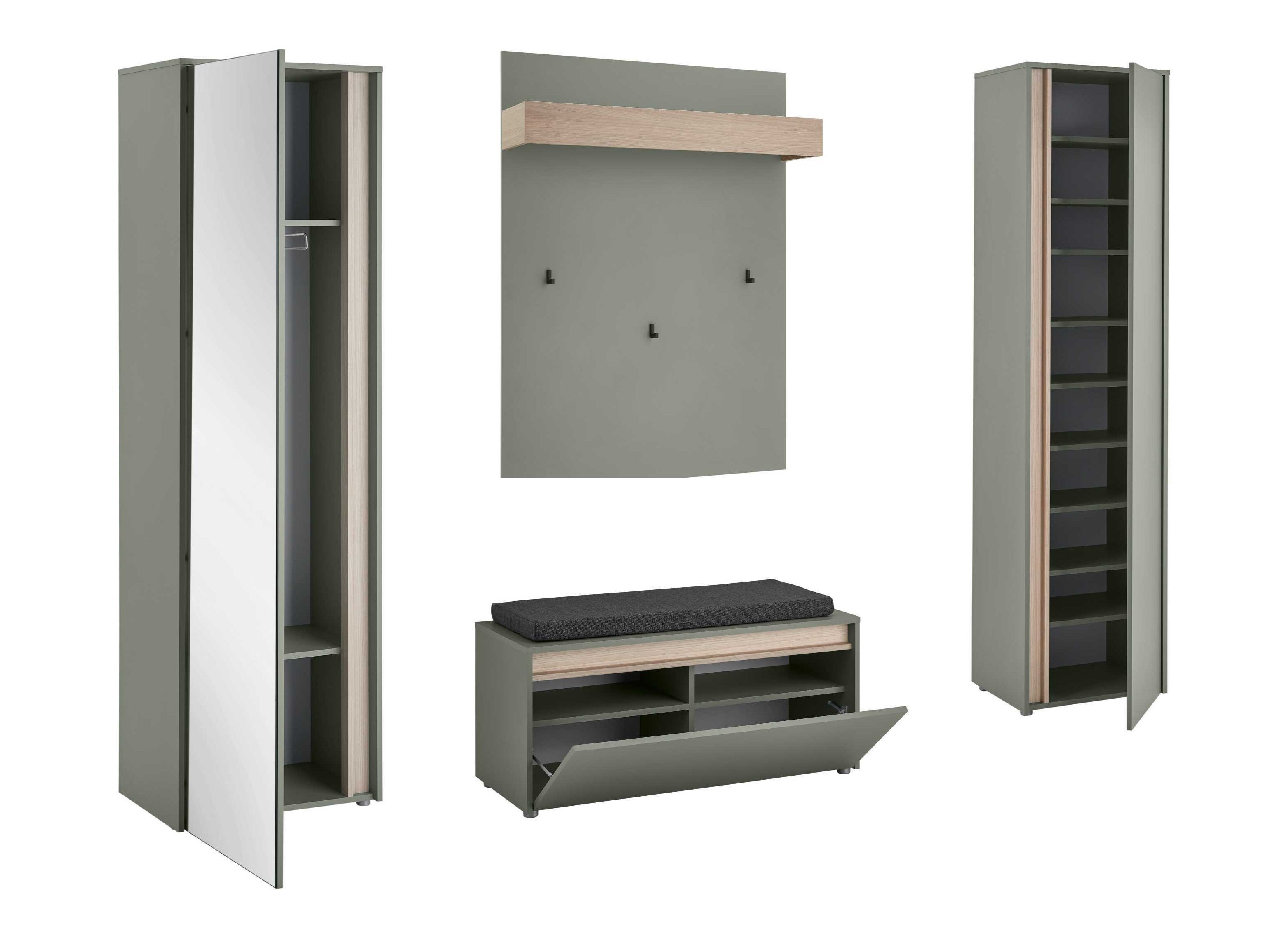 Komplet za predsobo Elbsori 169 (Zelena)