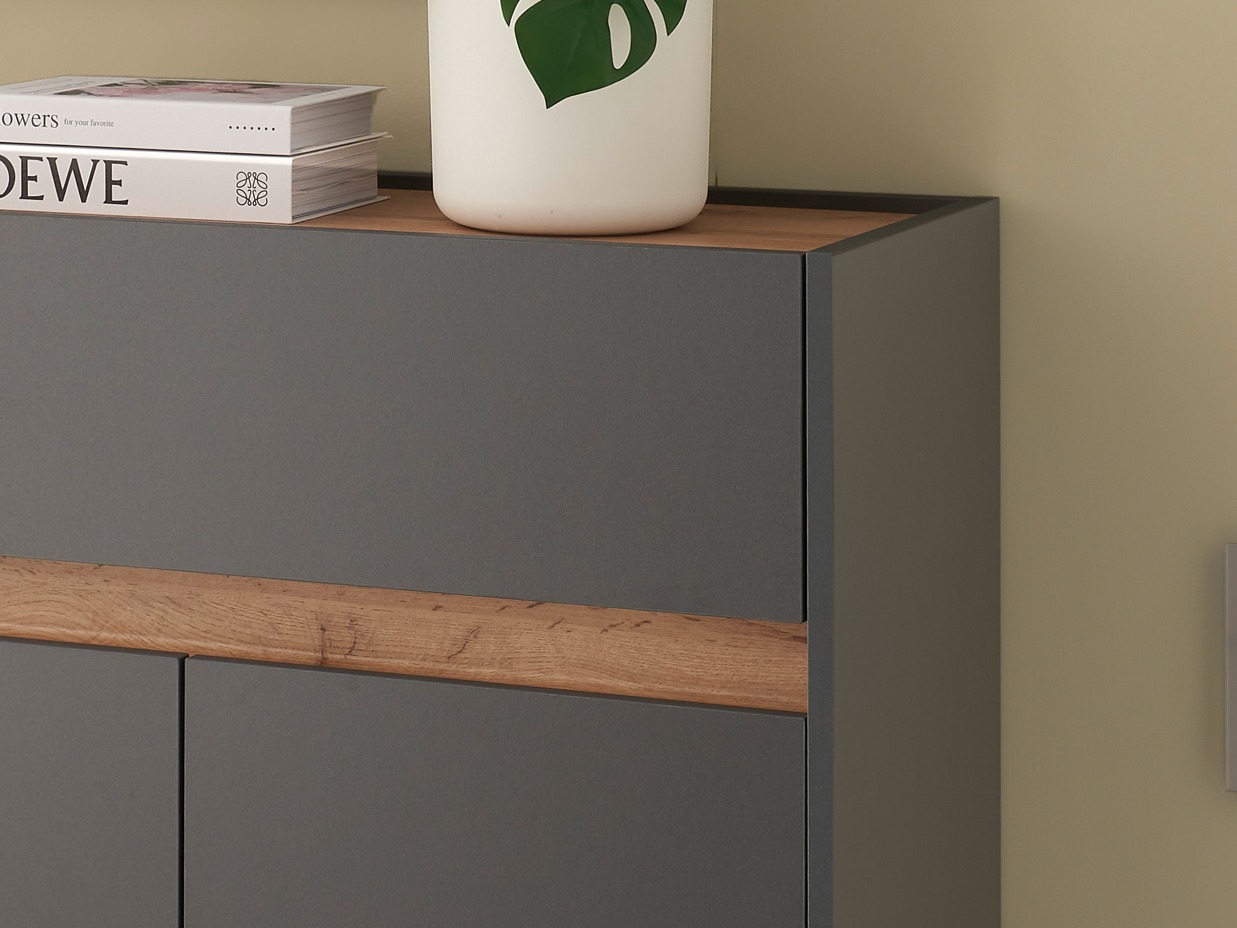 Komplet za predsobo Elbsori 175 (Antracit + Wotan hrast)