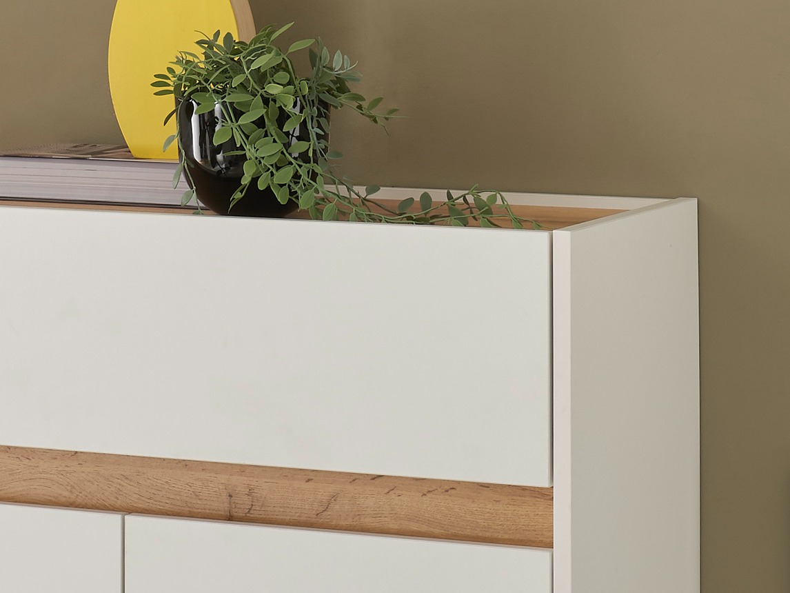 Komplet za predsobo Elbsori 175 (Bela + Wotan hrast)