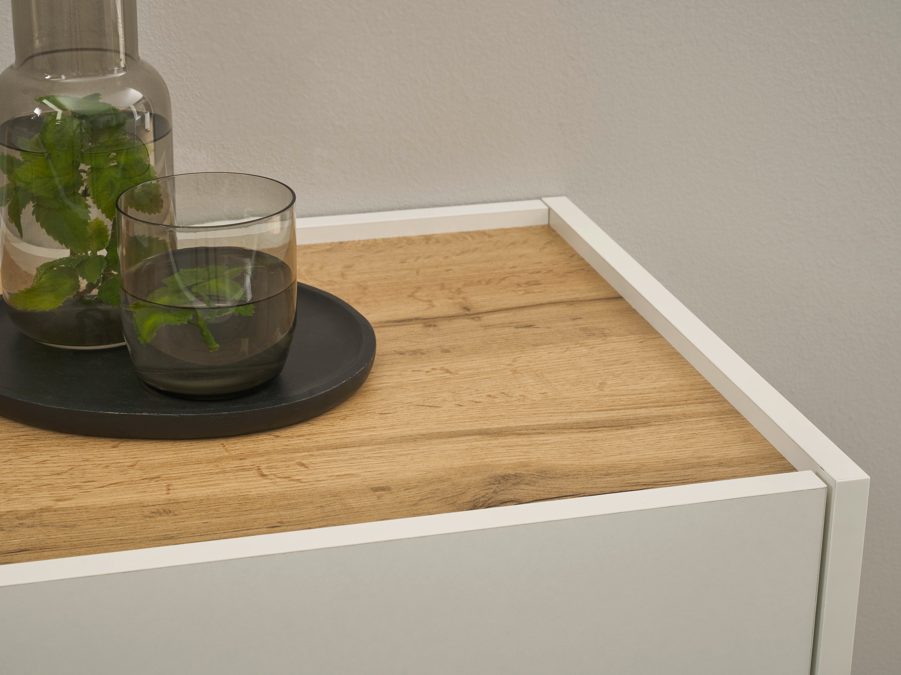 Komplet za predsobo Elbsori 176 (Bela + Wotan hrast)