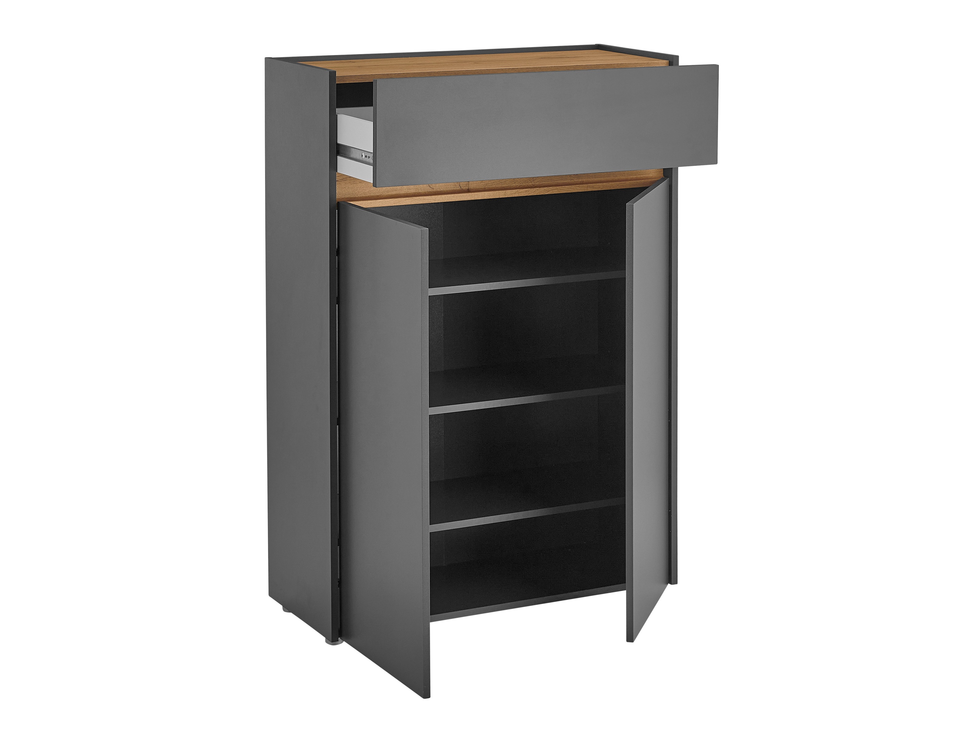 Regal za čevlje Elbsori 173 (Antracit + Wotan hrast)