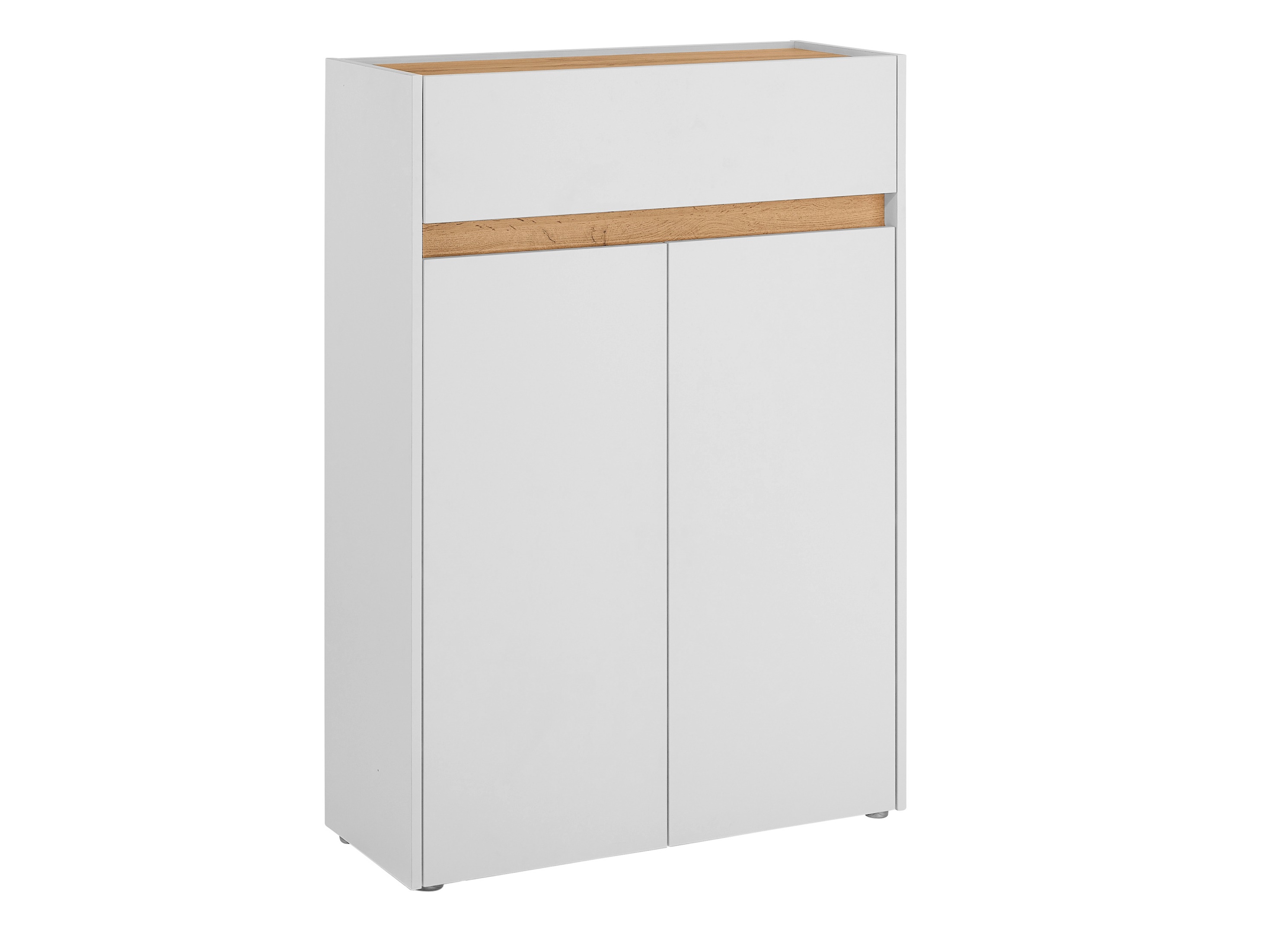 Regal za čevlje Elbsori 173 (Bela + Wotan hrast)