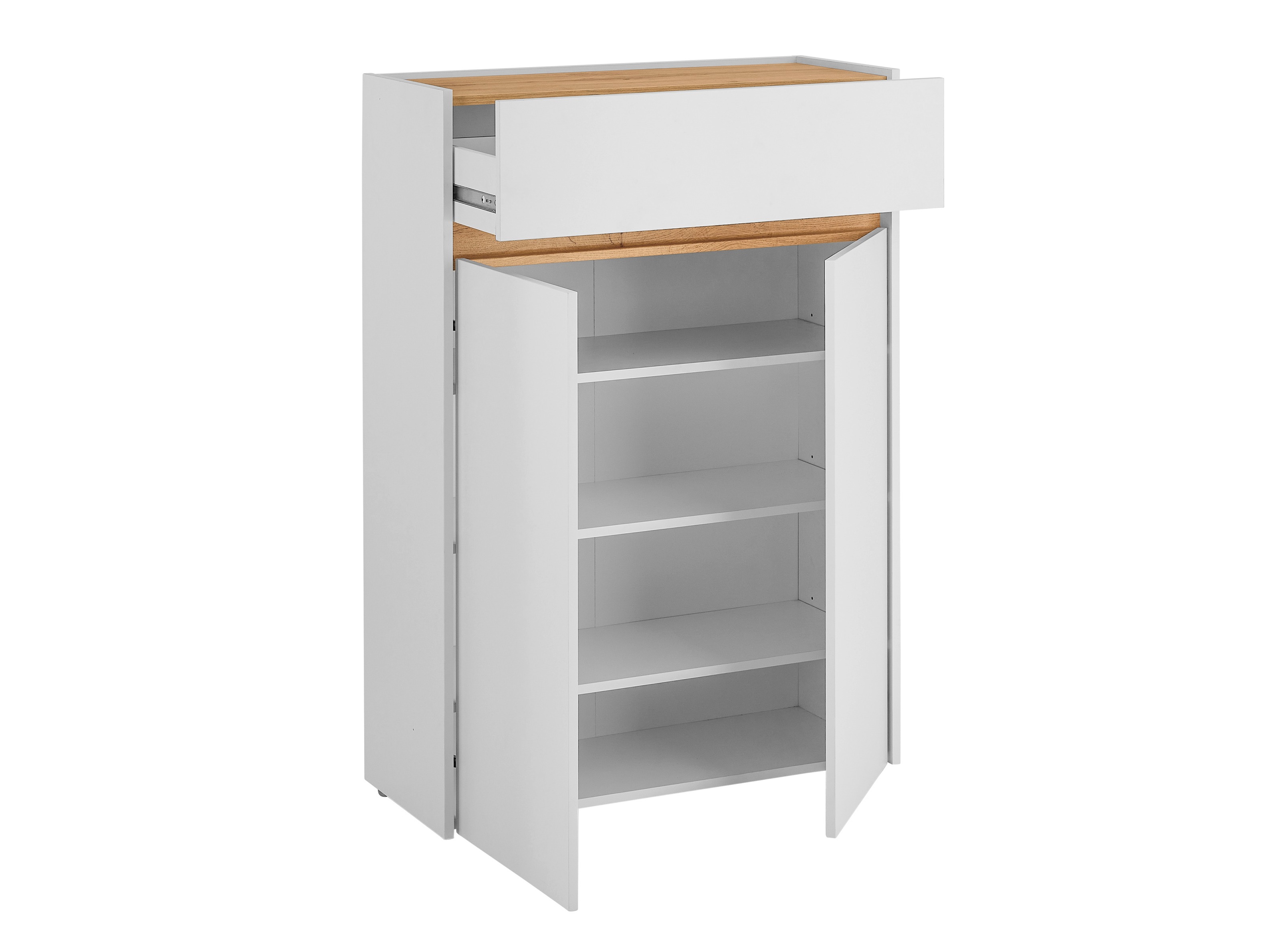 Regal za čevlje Elbsori 173 (Bela + Wotan hrast)