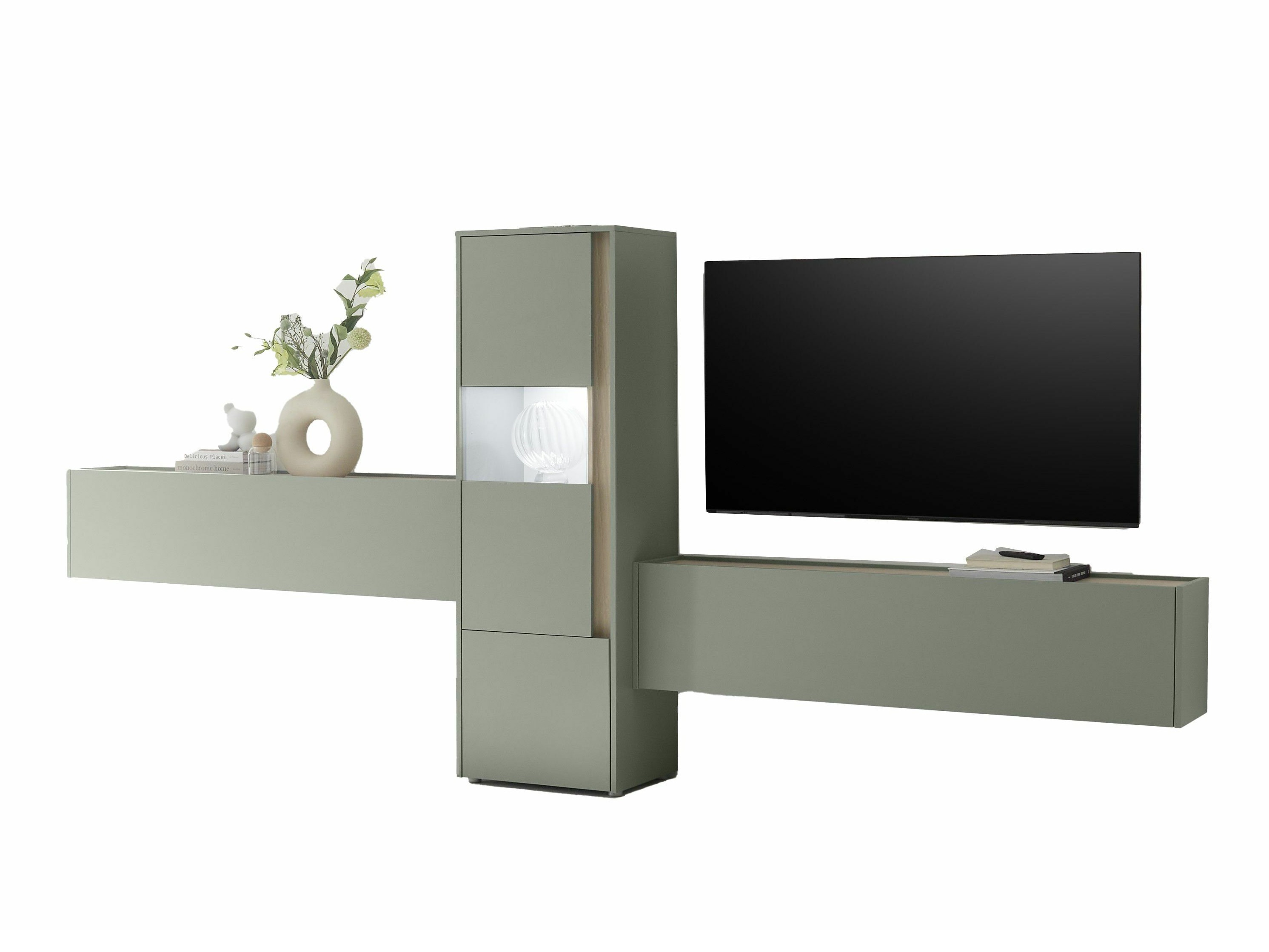 Komplet za dnevno sobo Elbsori 122 (Zelena + Hrast)