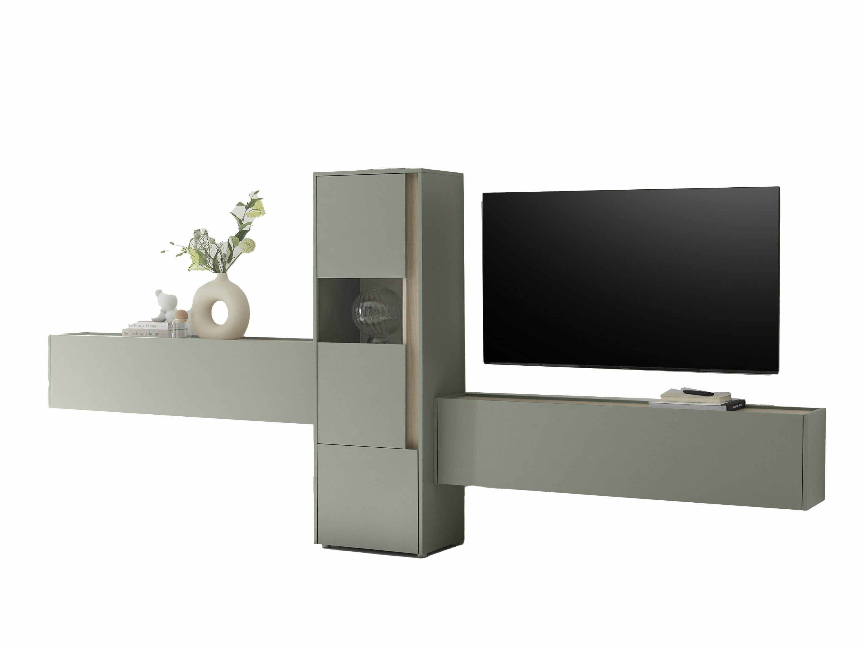 Komplet za dnevno sobo Elbsori 122 (Zelena + Hrast)