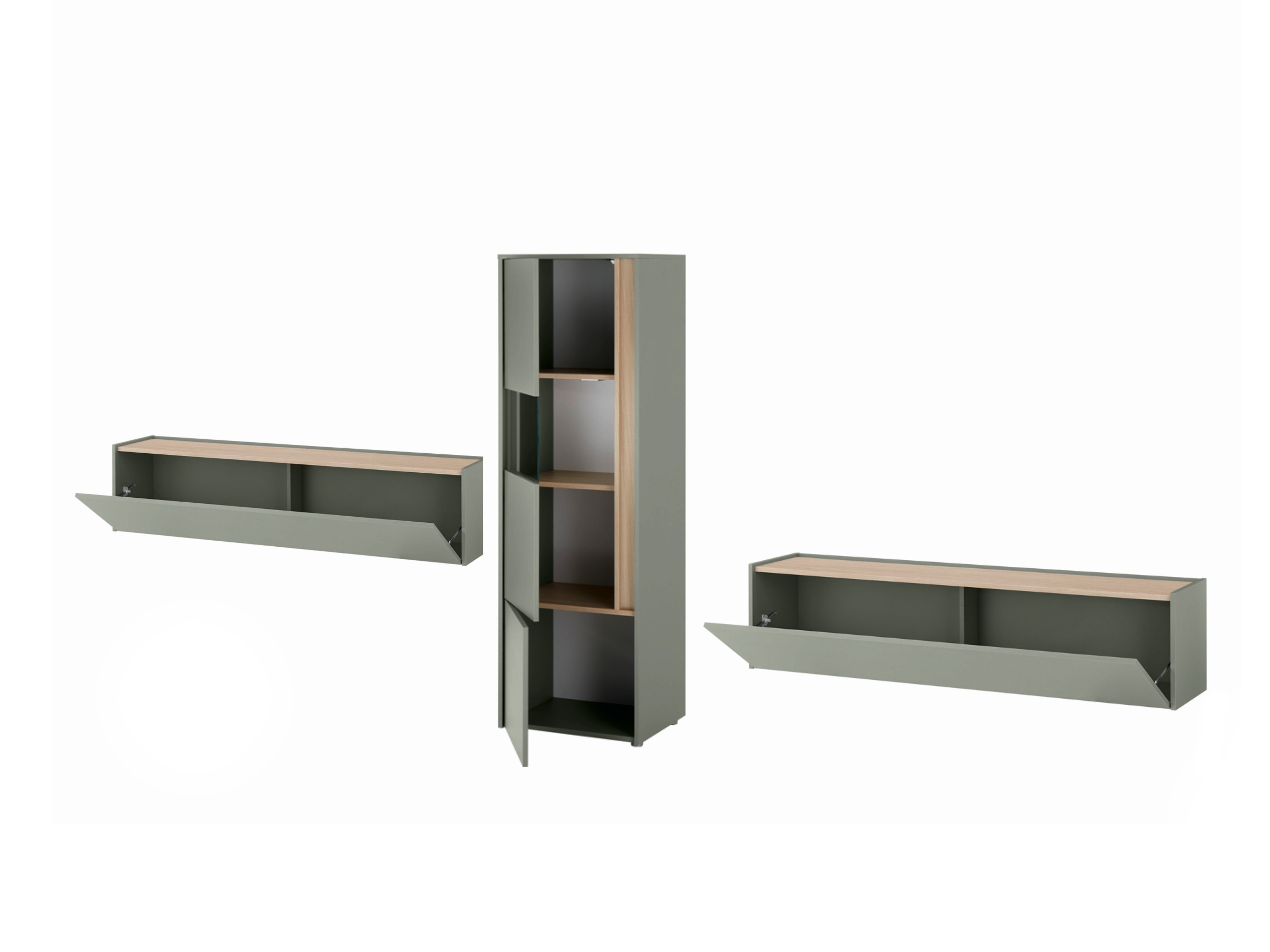 Komplet za dnevno sobo Elbsori 122 (Zelena + Hrast)