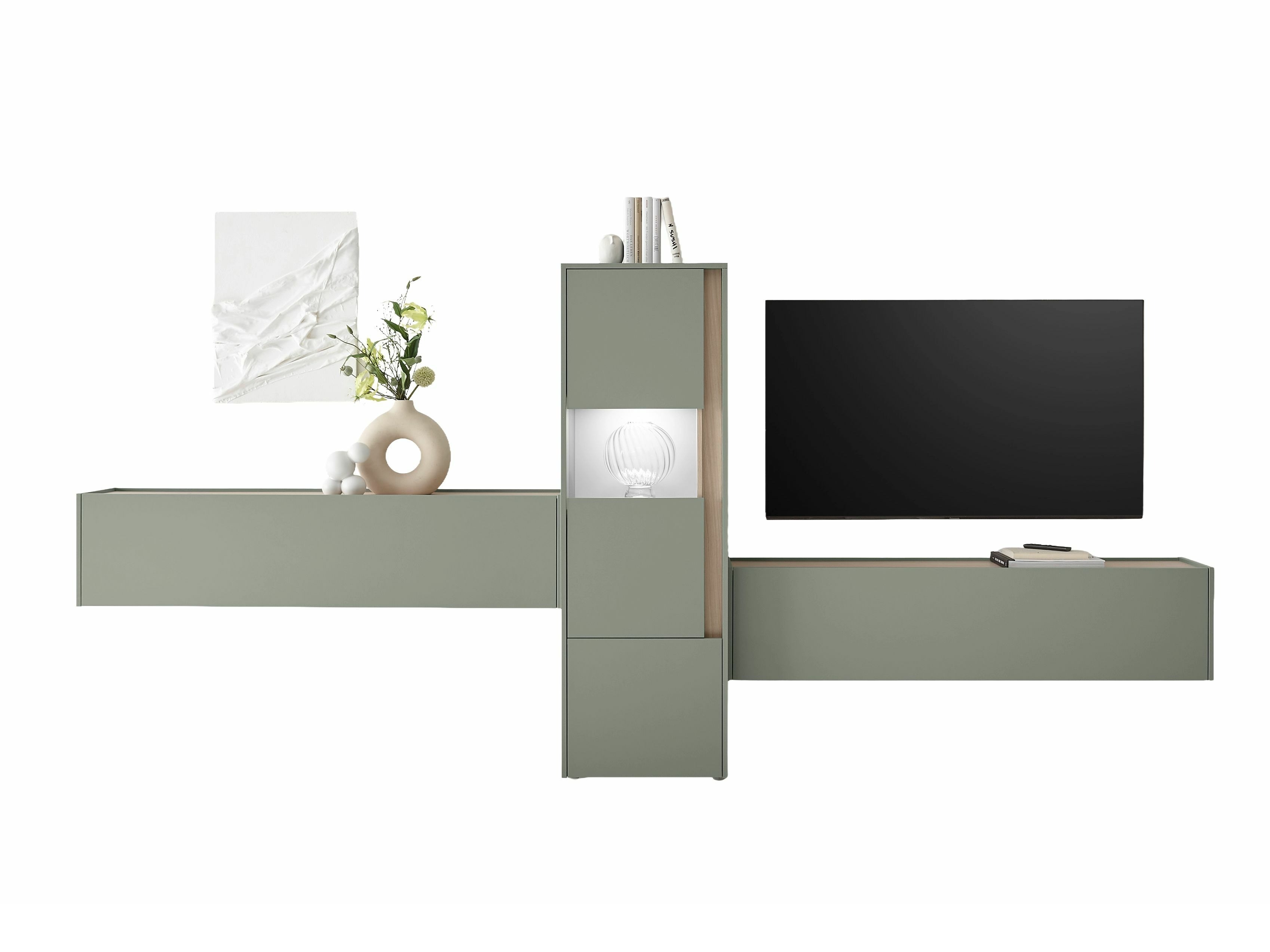 Komplet za dnevno sobo Elbsori 122 (Zelena + Hrast)