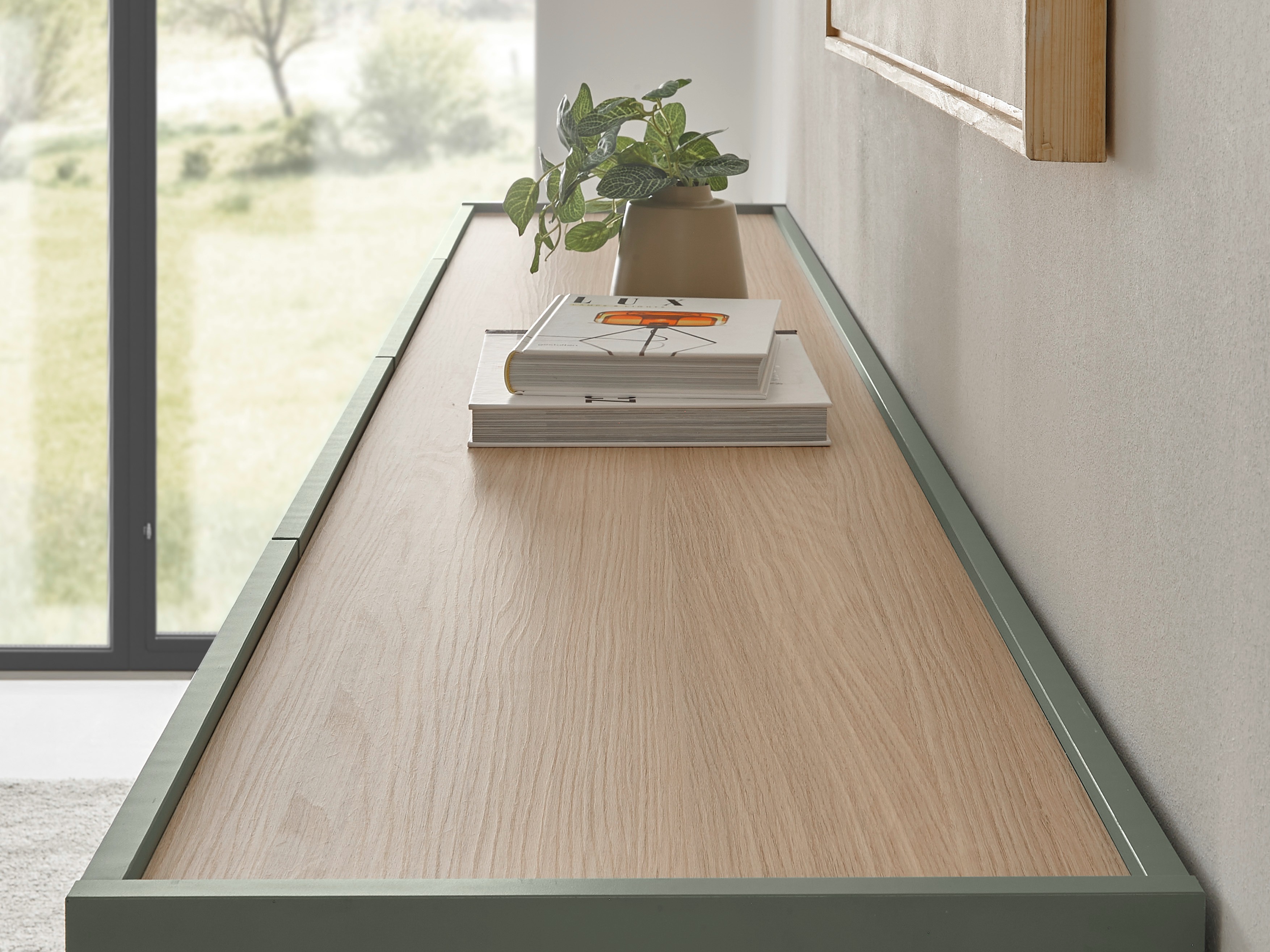 Komplet za dnevno sobo Elbsori 132 (Zelena + Hrast)