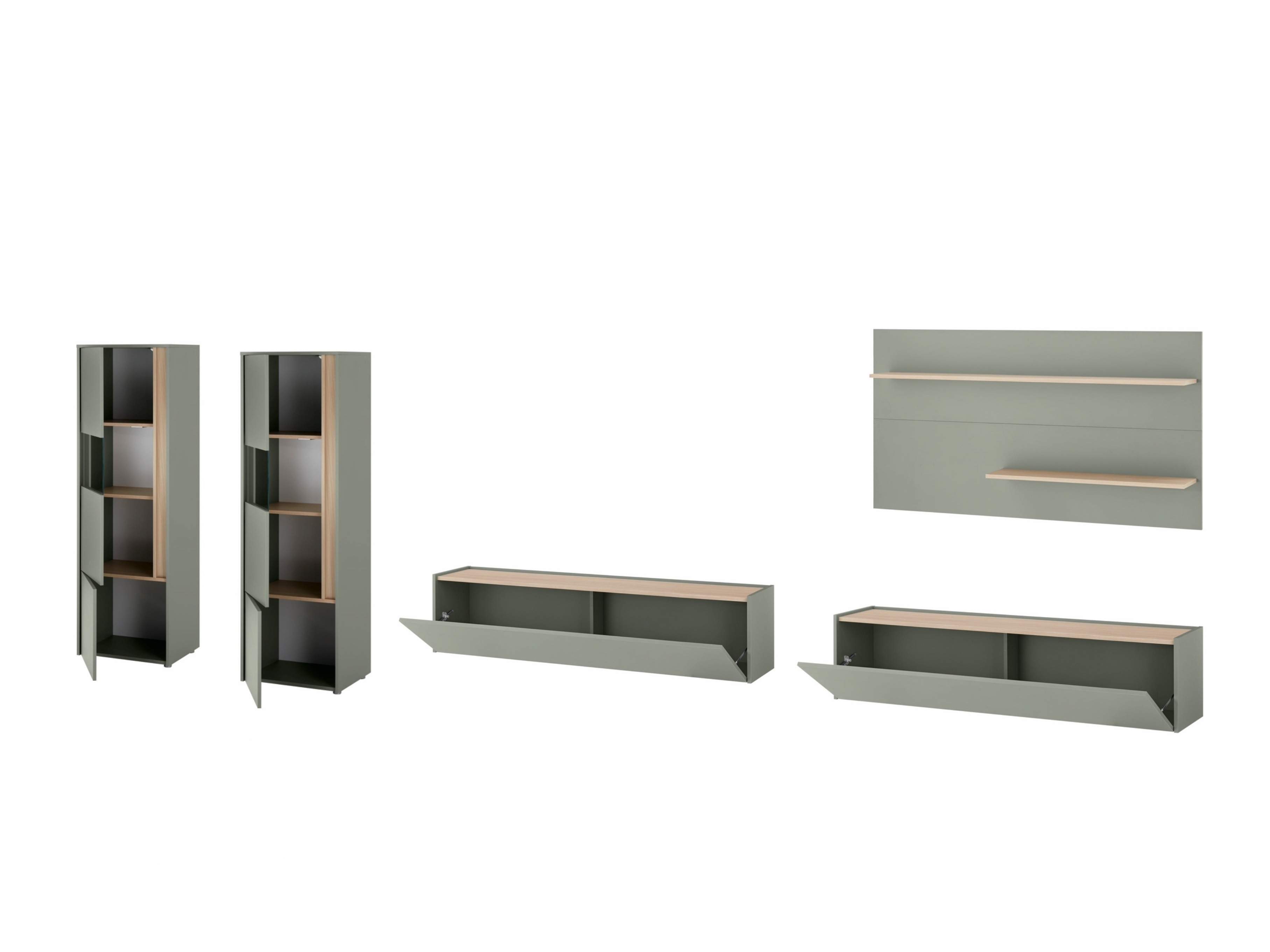 Komplet za dnevno sobo Elbsori 135 (Zelena + Hrast)