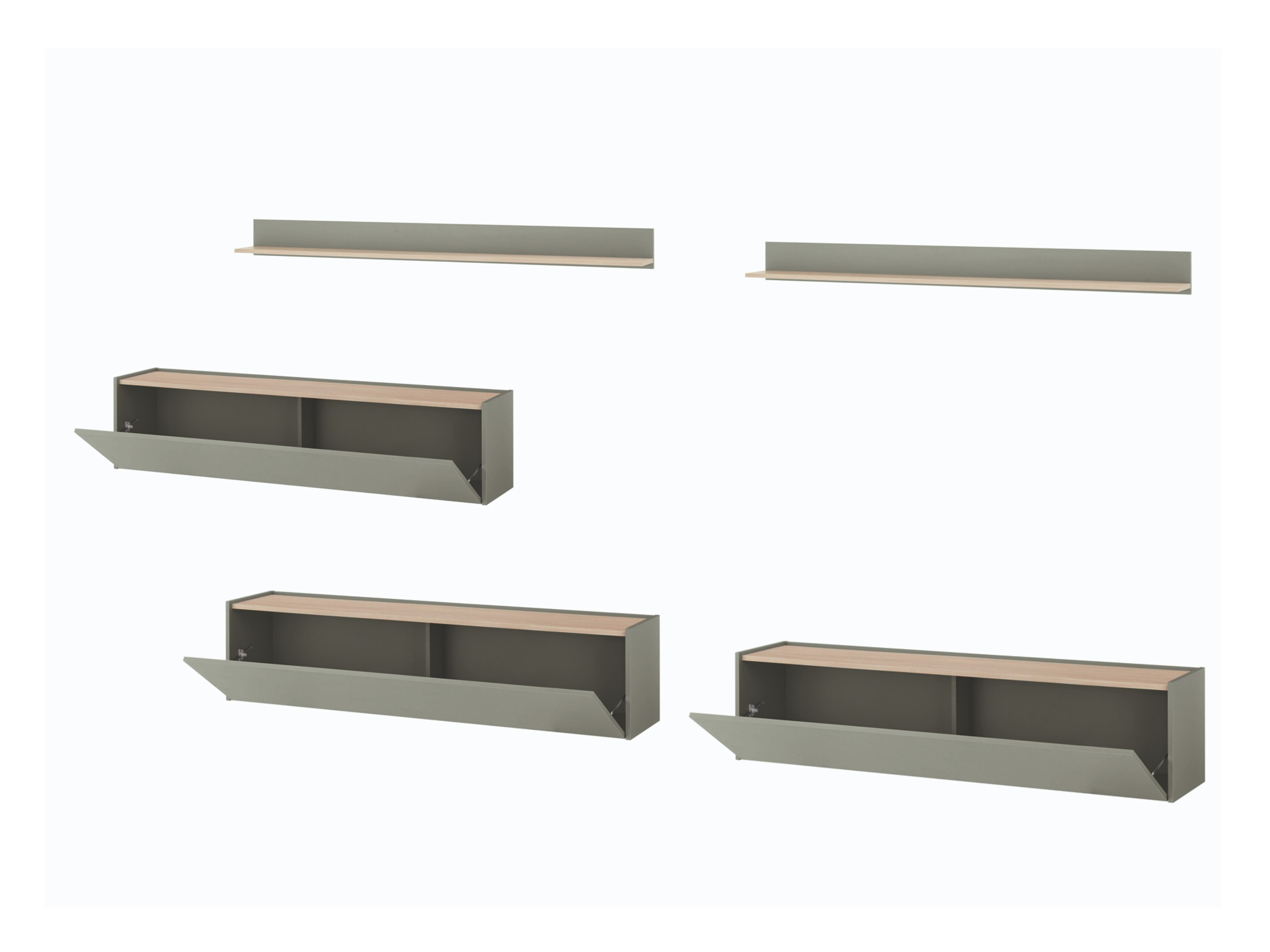 Komplet za dnevno sobo Elbsori 142 (Zelena + Hrast)